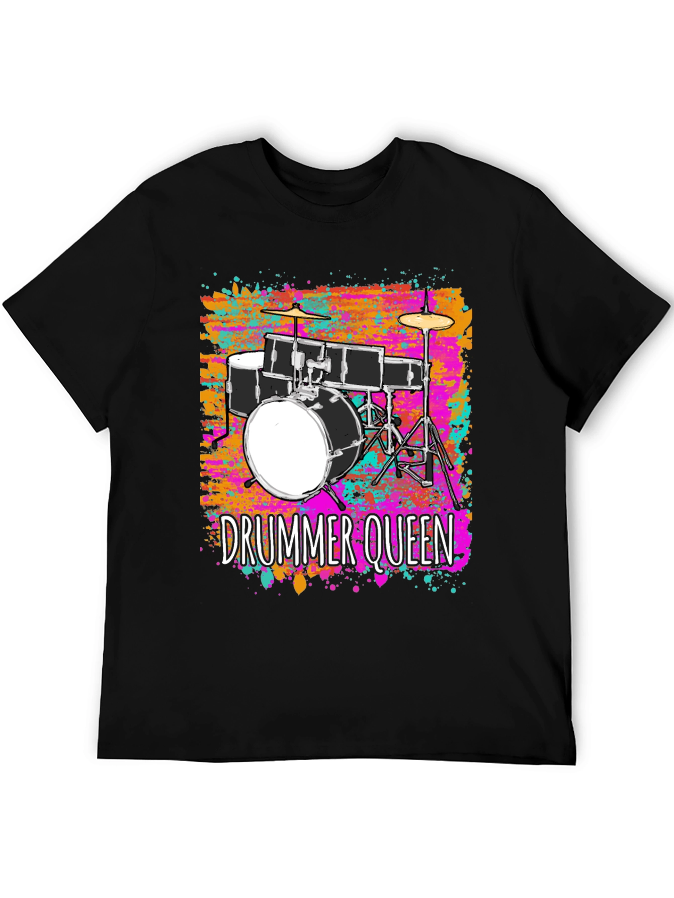 Drummer Queen Graphic Tee - Music Lover T-Shirt
