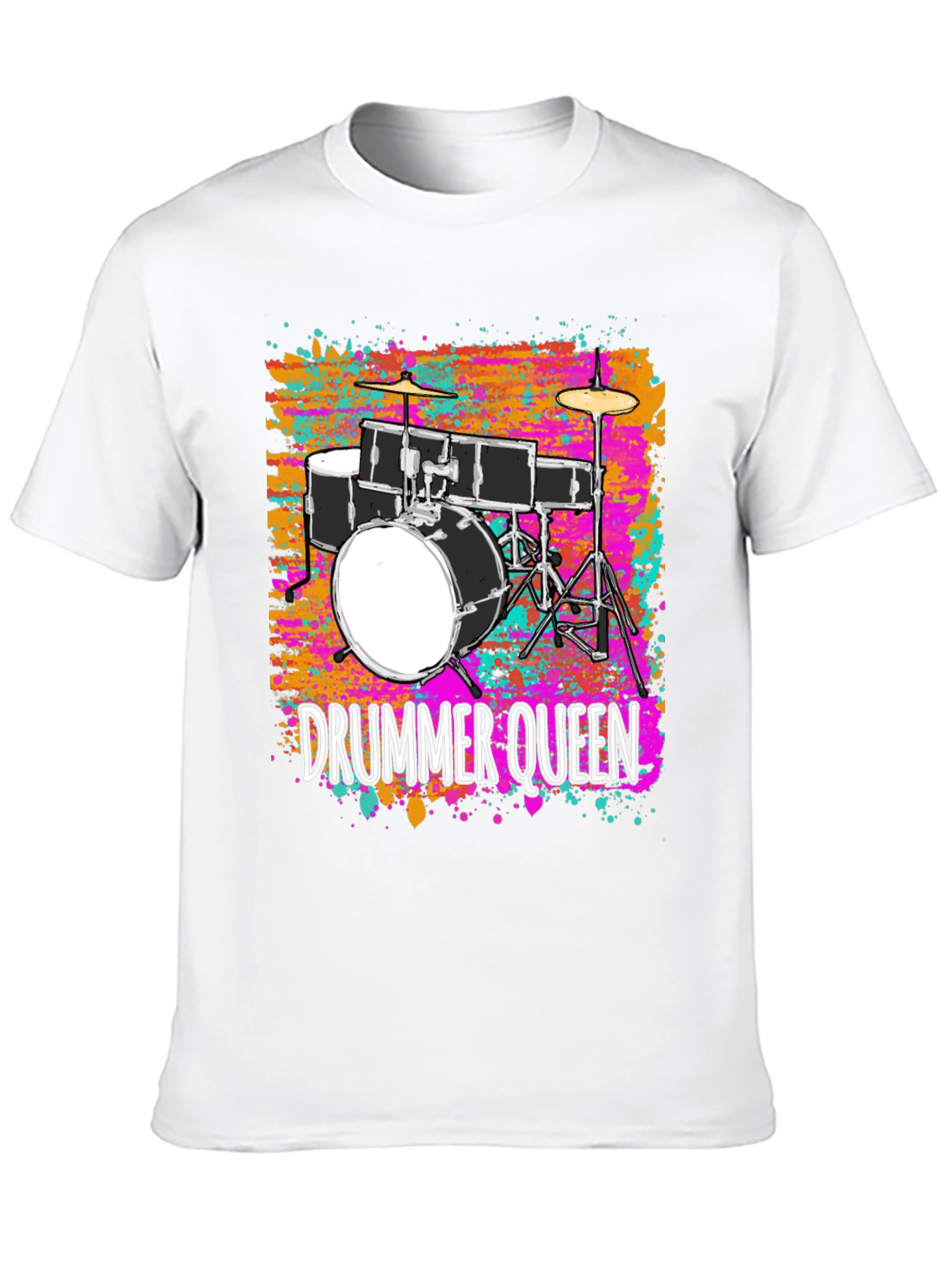 Drummer Queen Graphic Tee - Music Lover T-Shirt