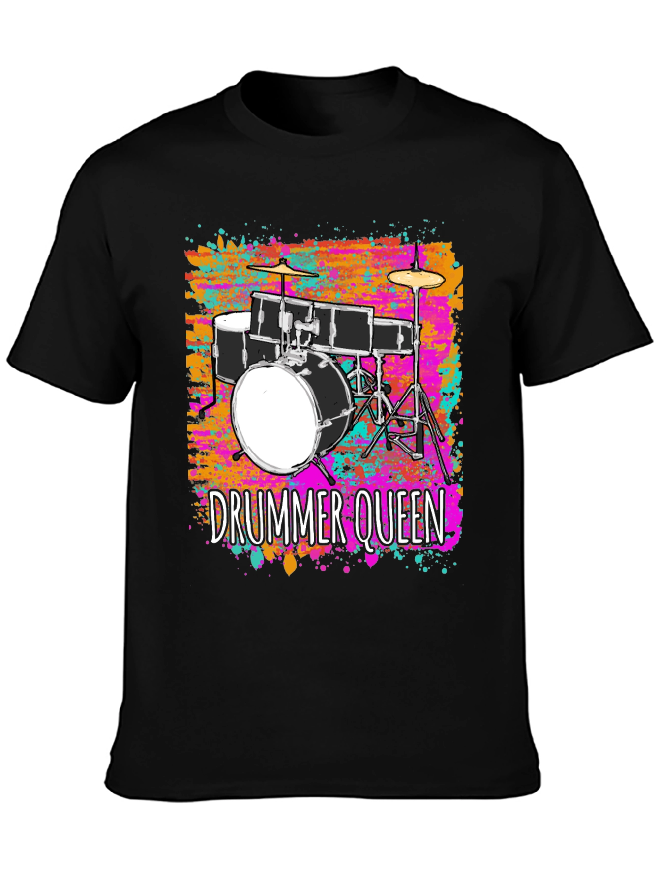 Drummer Queen Graphic Tee - Music Lover T-Shirt