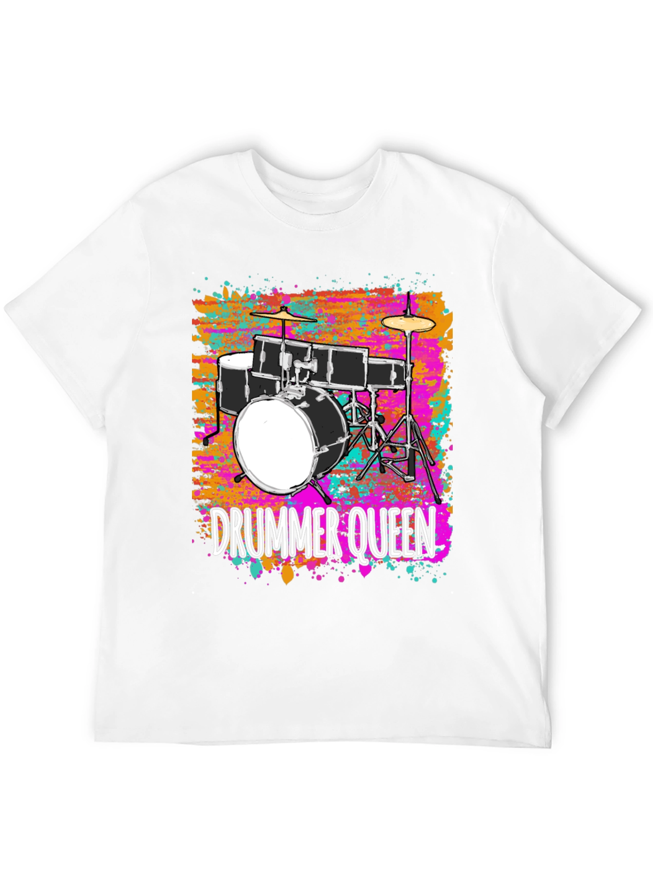 Drummer Queen Graphic Tee - Music Lover T-Shirt