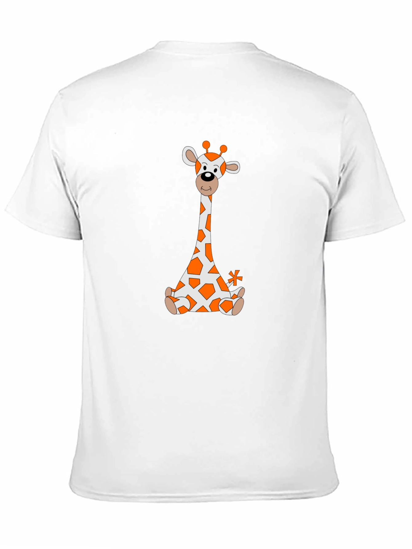 Giraffe Cartoon T-Shirt - Black Cotton Tee