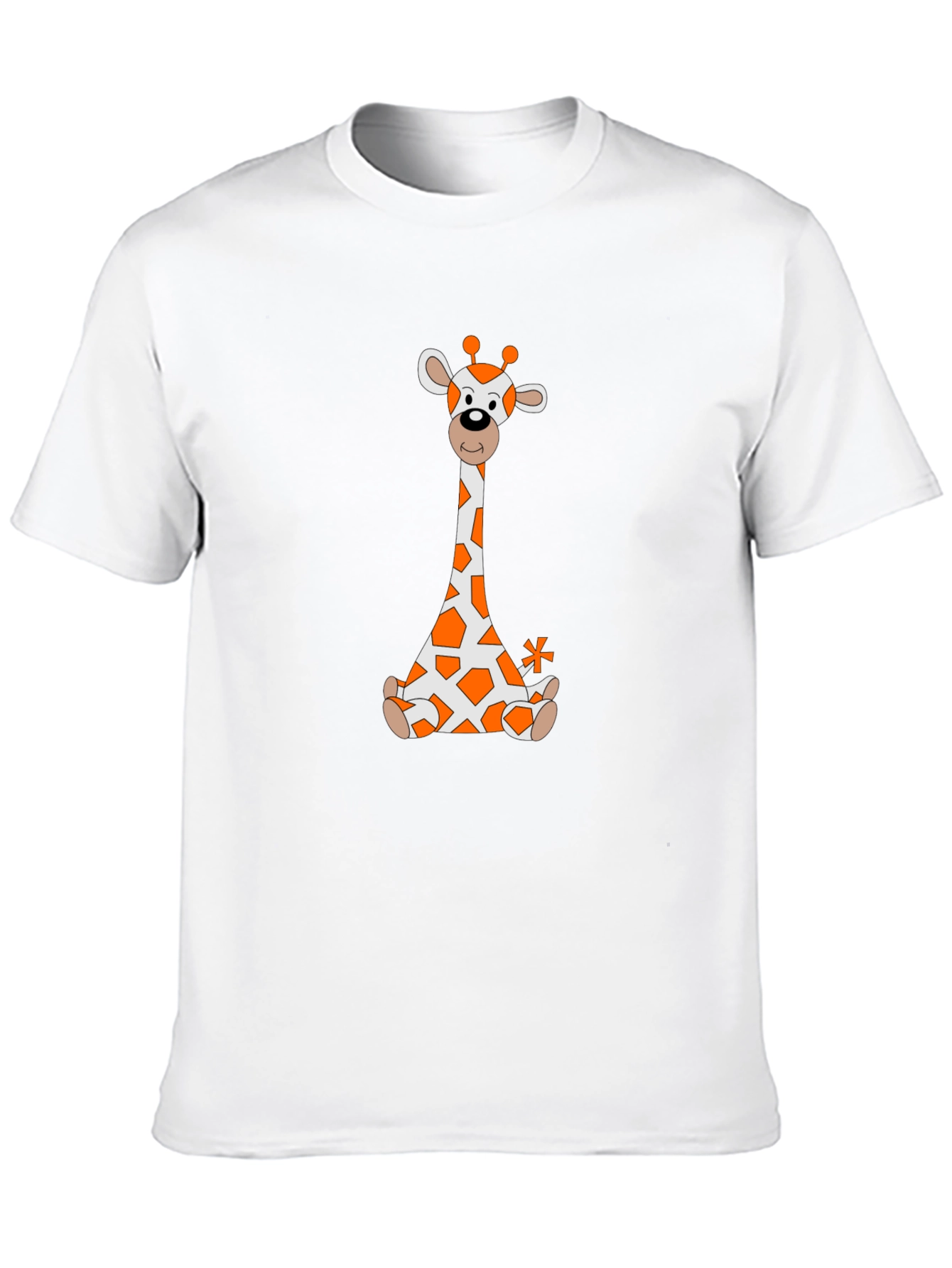 Giraffe Cartoon T-Shirt - Black Cotton Tee