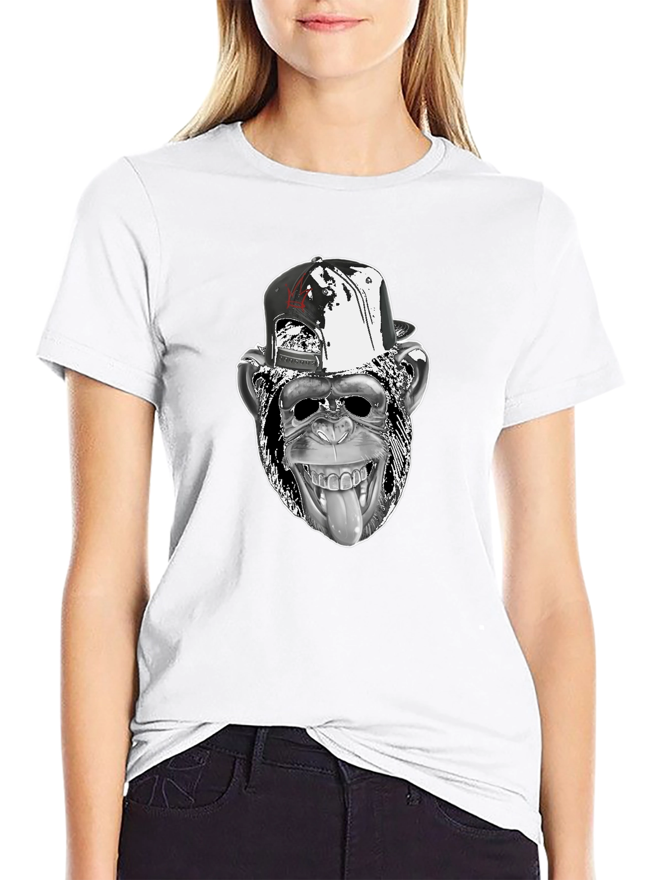 Cool Monkey Graphic Tee - Black Cotton T-Shirt