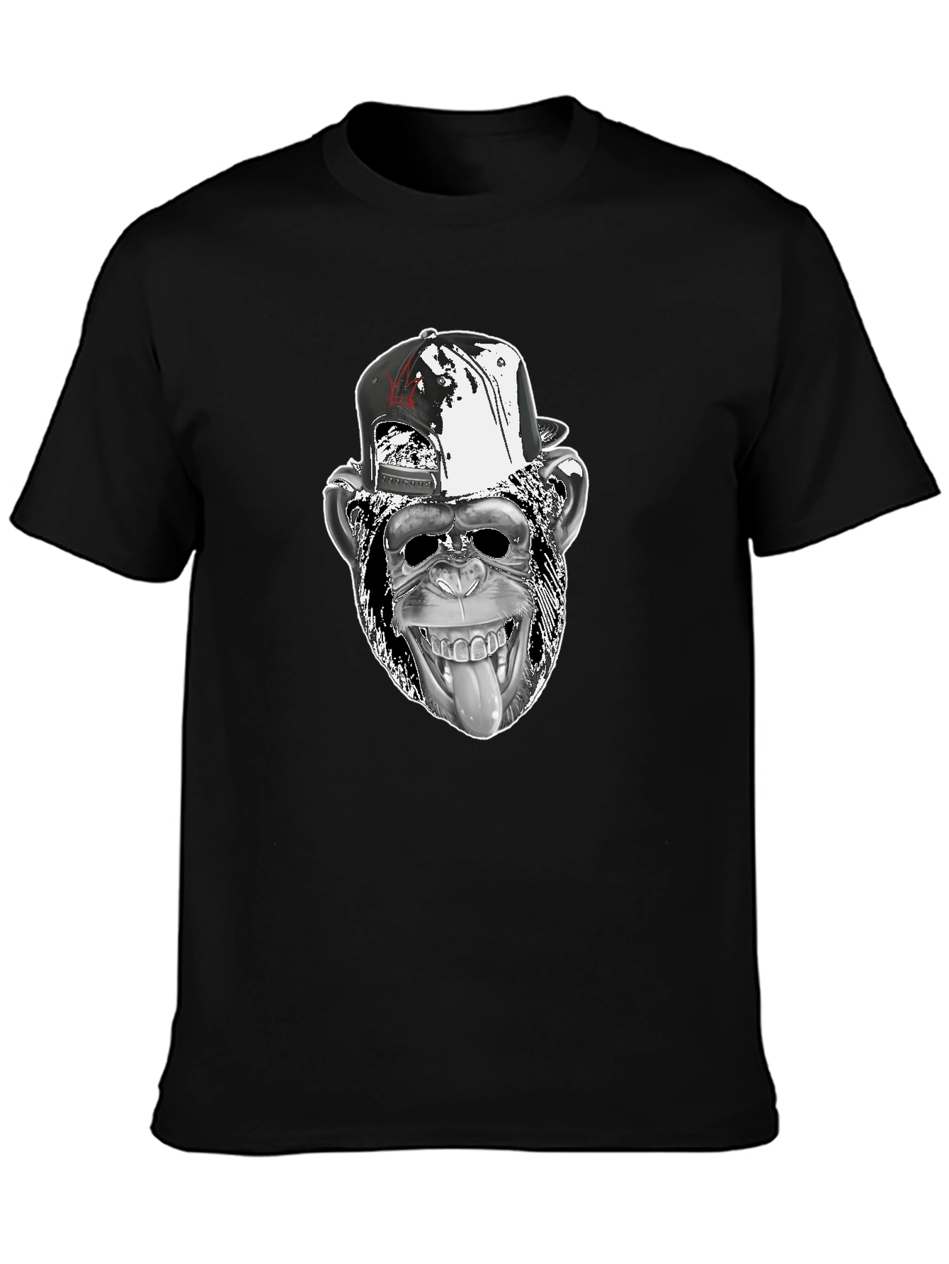 Cool Monkey Graphic Tee - Black Cotton T-Shirt