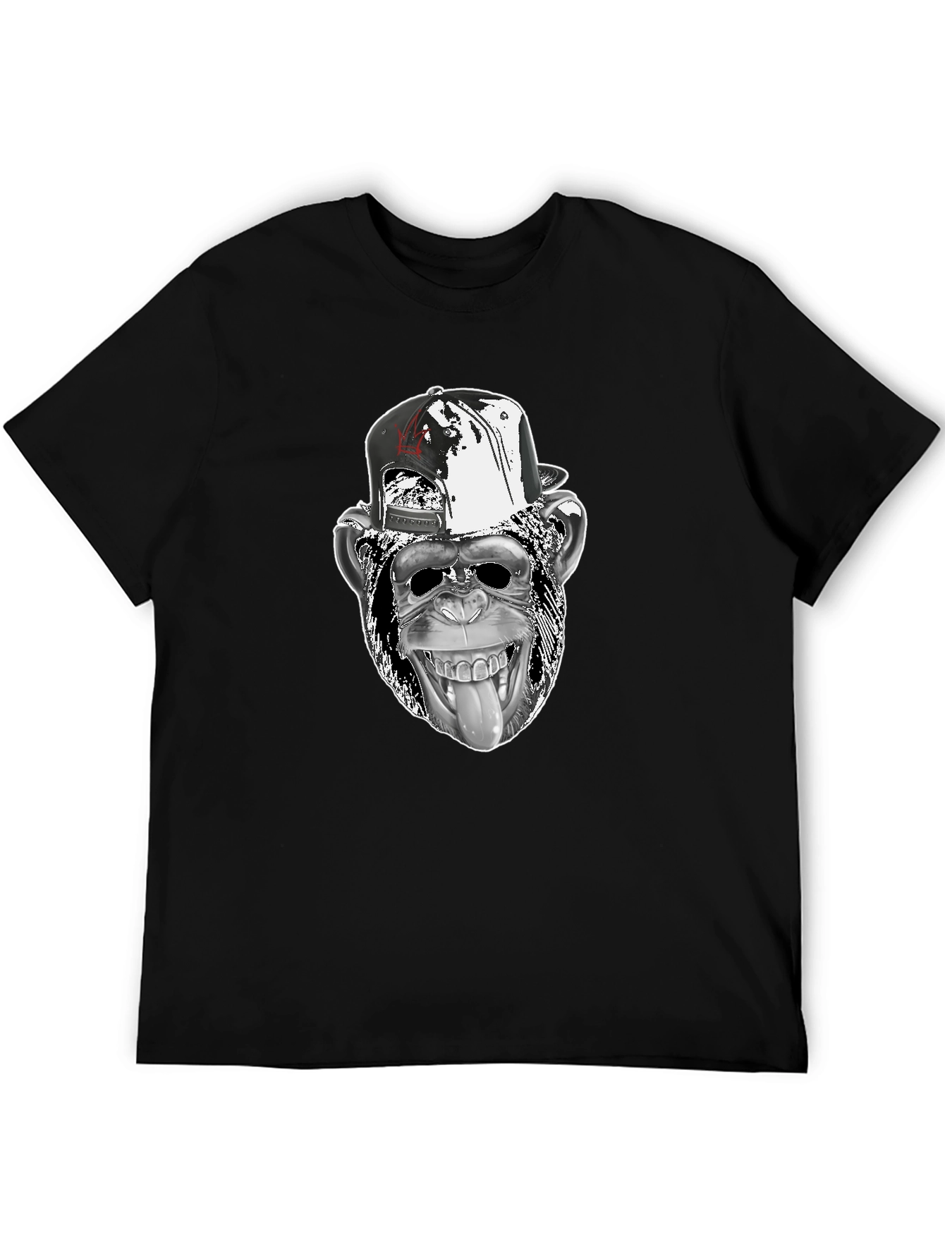 Cool Monkey Graphic Tee - Black Cotton T-Shirt