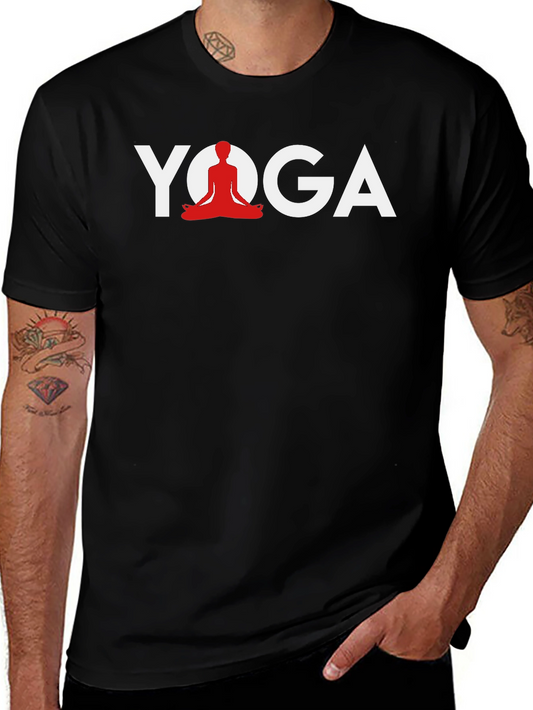 Yoga Graphic Print Black T-Shirt