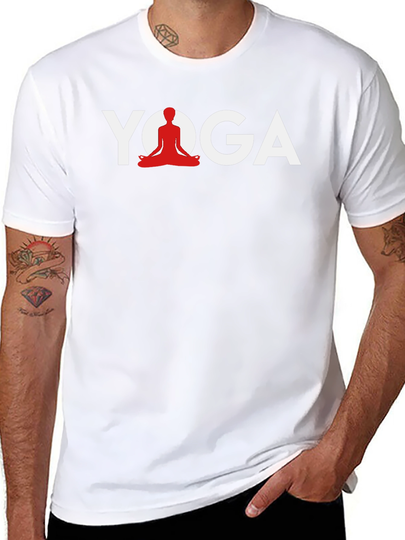 Yoga Graphic Print Black T-Shirt