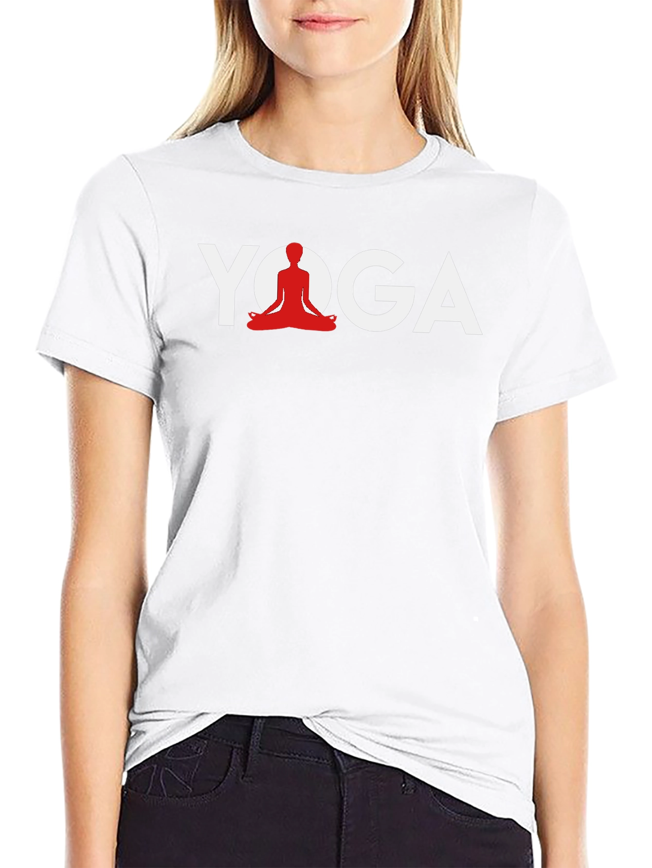 Yoga Graphic Print Black T-Shirt