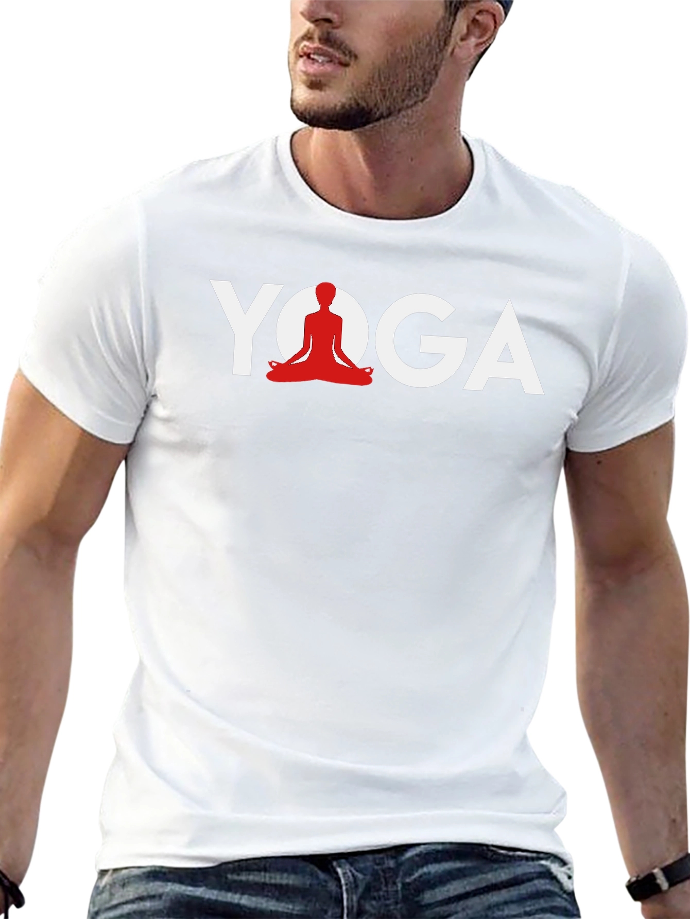 Yoga Graphic Print Black T-Shirt