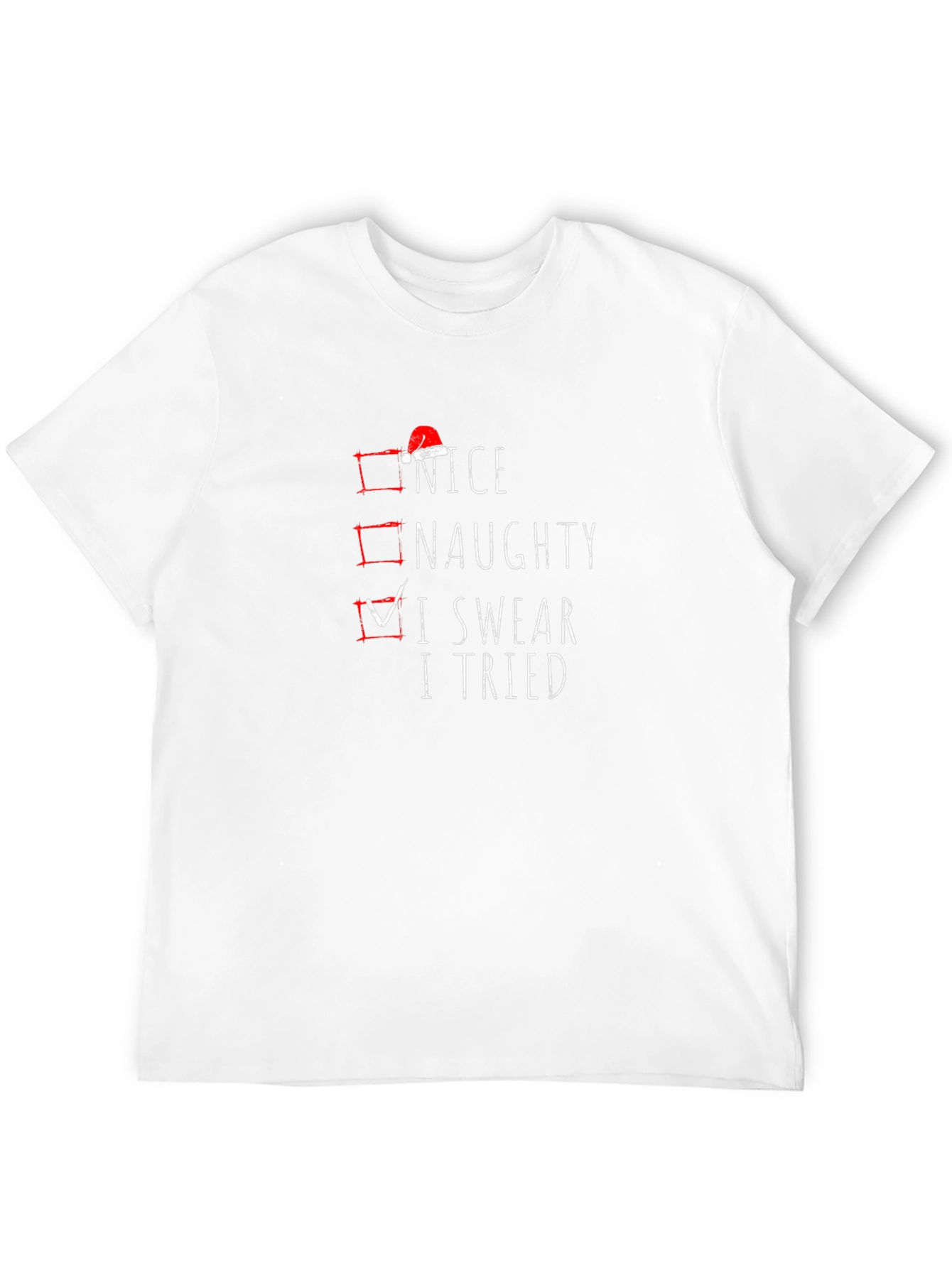 Naughty Nice I Swear I Tried Christmas Graphic Tee