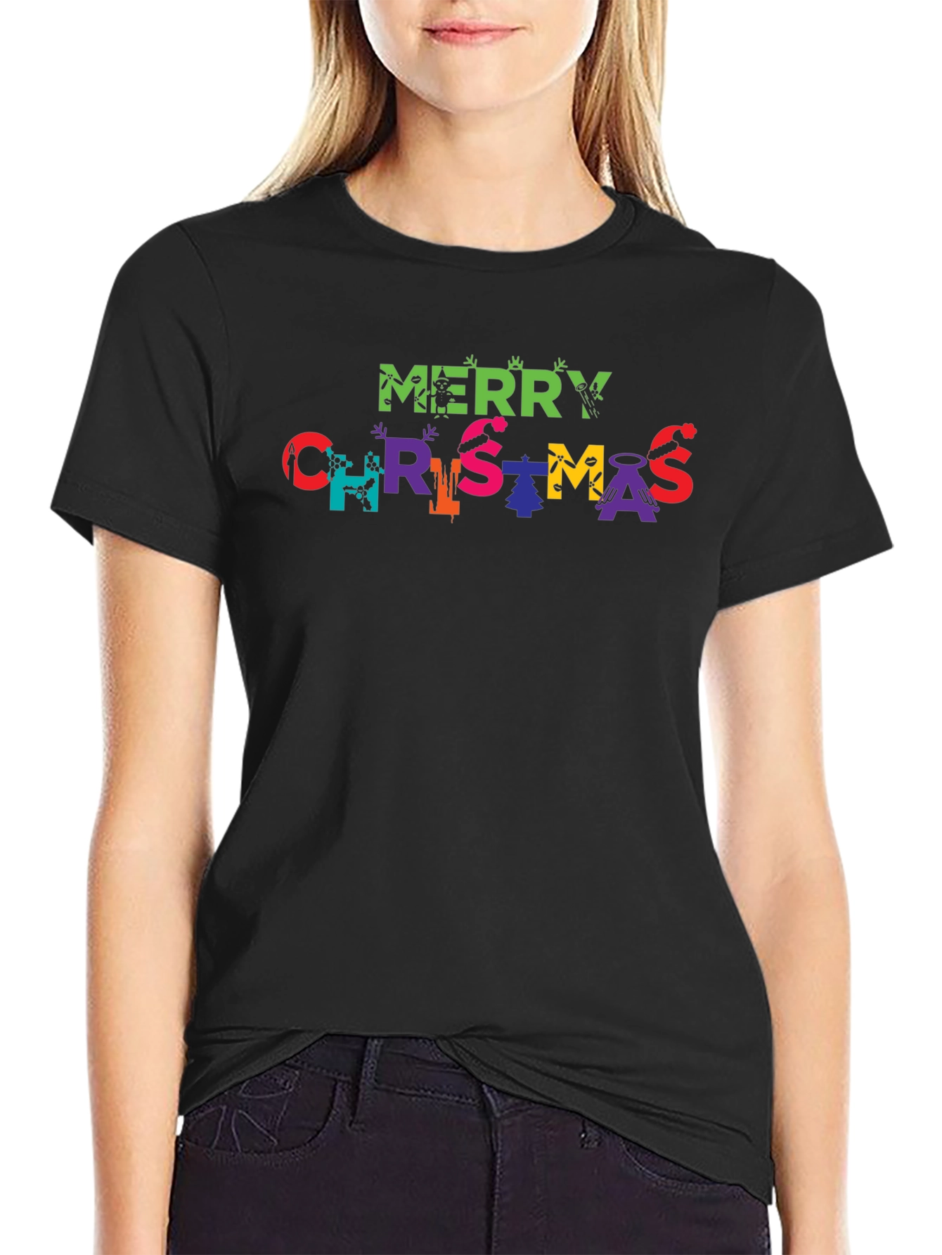 Merry Christmas Graphic Print T-Shirt