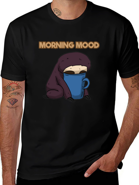 Morning Mood Sloth T-Shirt - Coffee Lover Tee