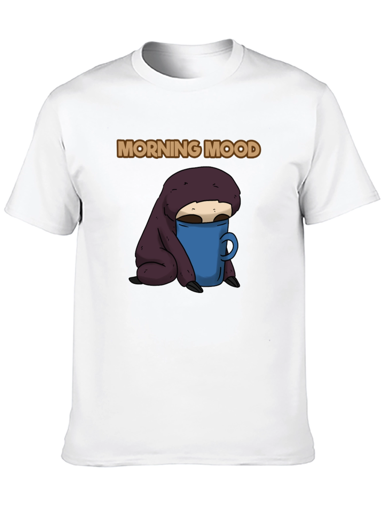 Morning Mood Sloth T-Shirt - Coffee Lover Tee