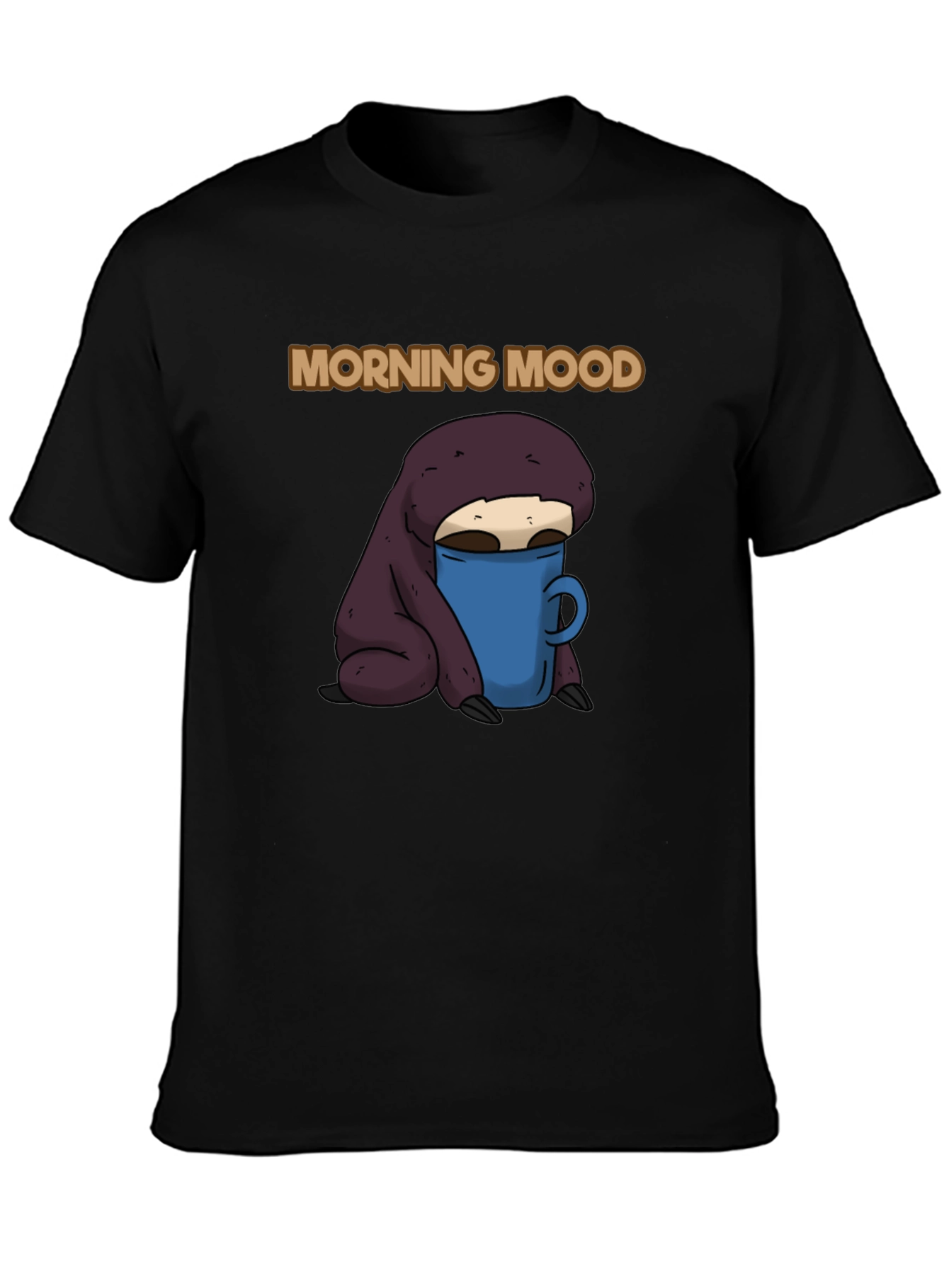 Morning Mood Sloth T-Shirt - Coffee Lover Tee