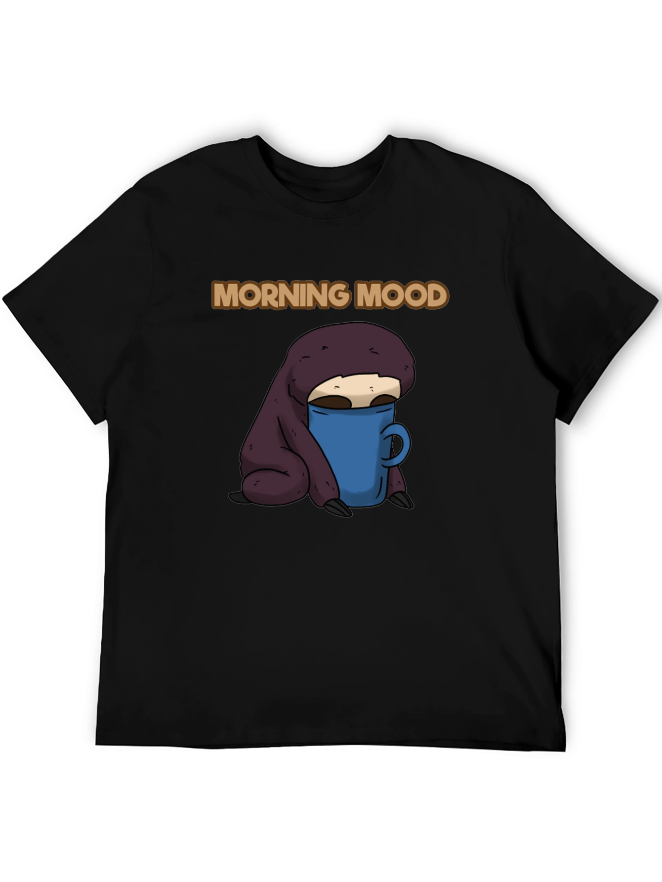 Morning Mood Sloth T-Shirt - Coffee Lover Tee