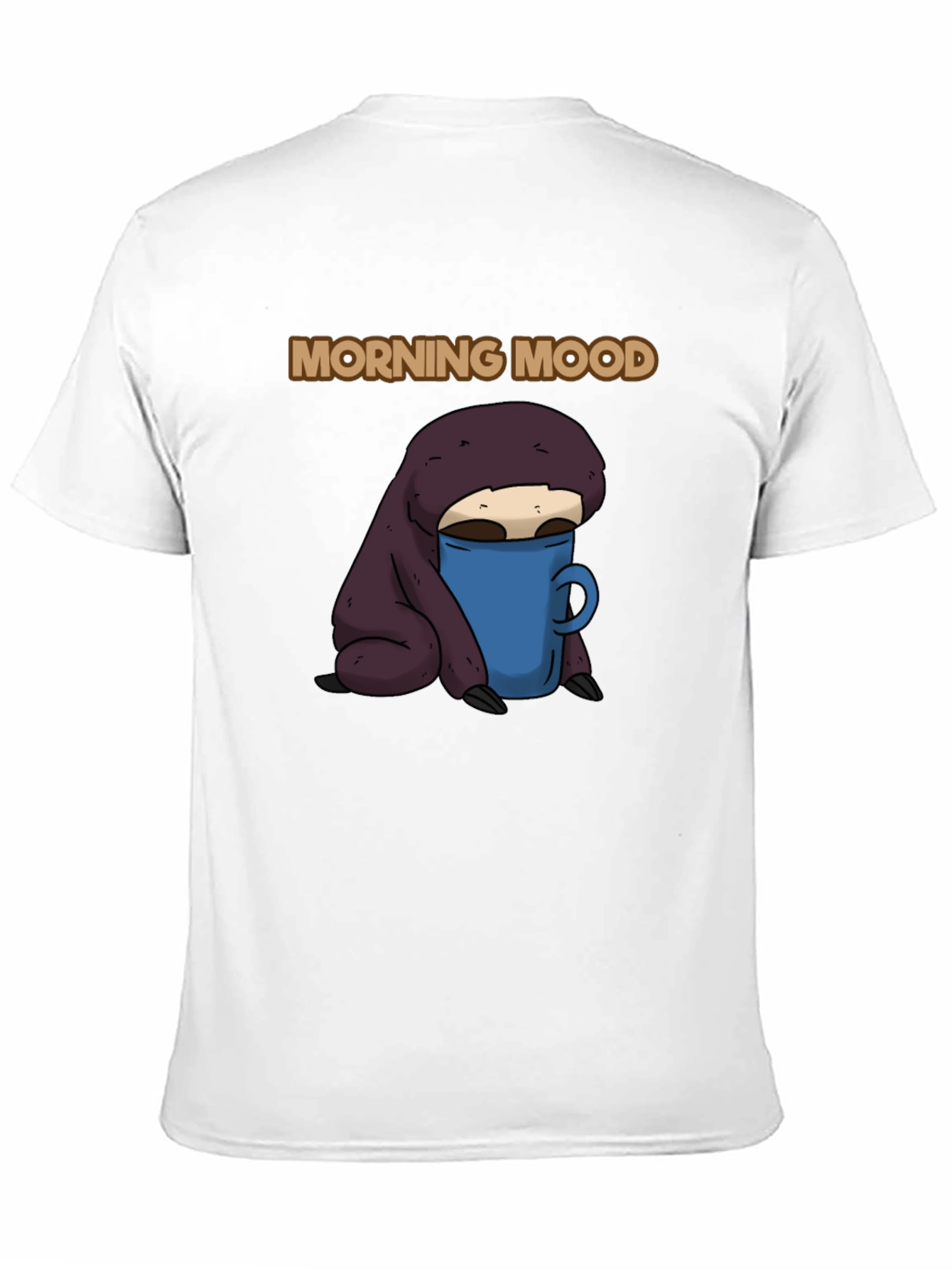 Morning Mood Sloth T-Shirt - Coffee Lover Tee