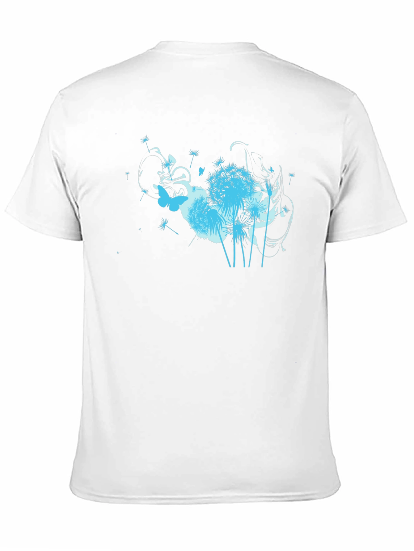 Black T-Shirt with Floral Butterfly Design