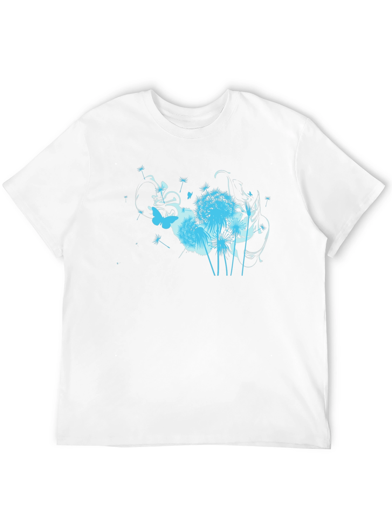 Black T-Shirt with Floral Butterfly Design