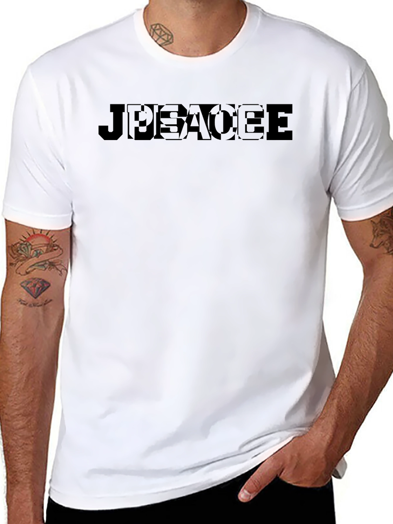 JEEBACEE Black Graphic T-Shirt