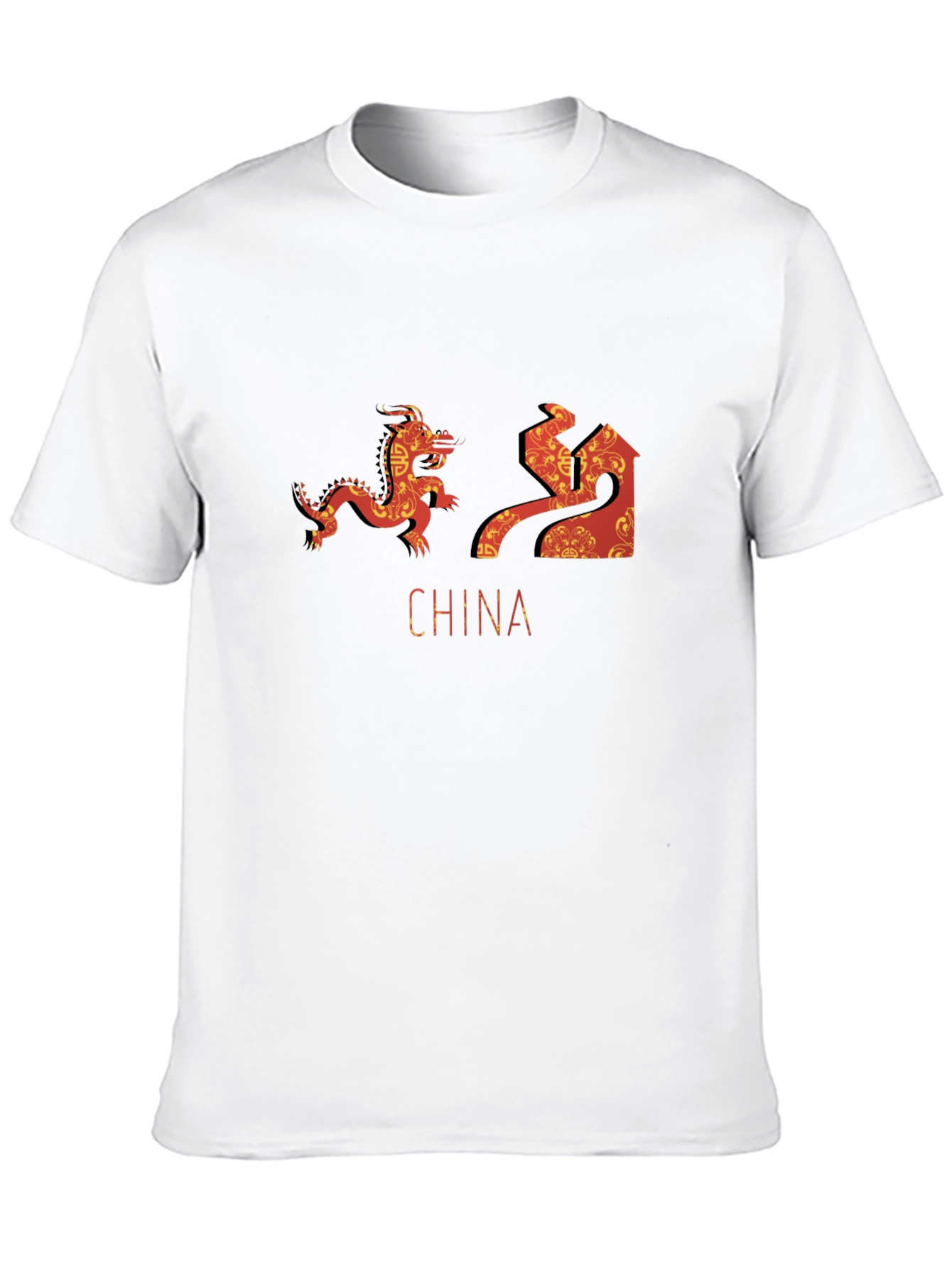 China Dragon & Great Wall Graphic T-Shirt