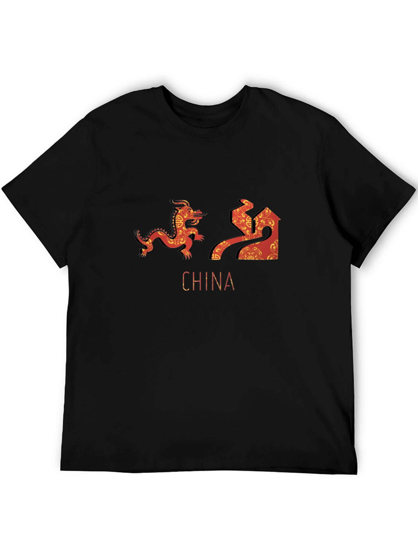 China Dragon & Great Wall Graphic T-Shirt