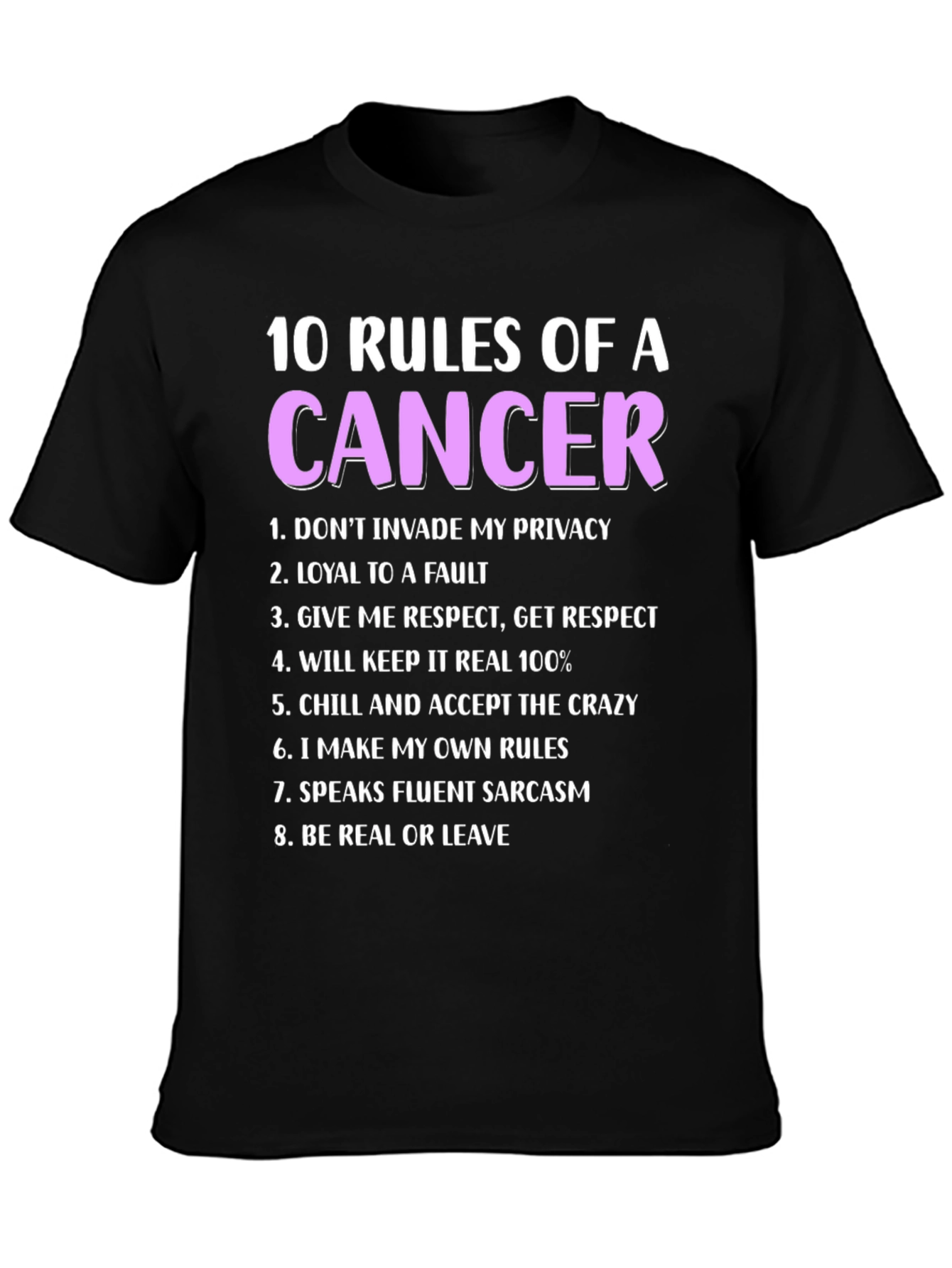 Cancer Zodiac T-Shirt - 10 Rules