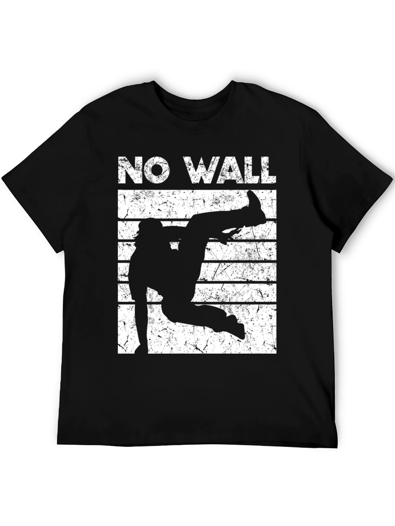 No Wall Graphic Tee - Black Cotton T-Shirt