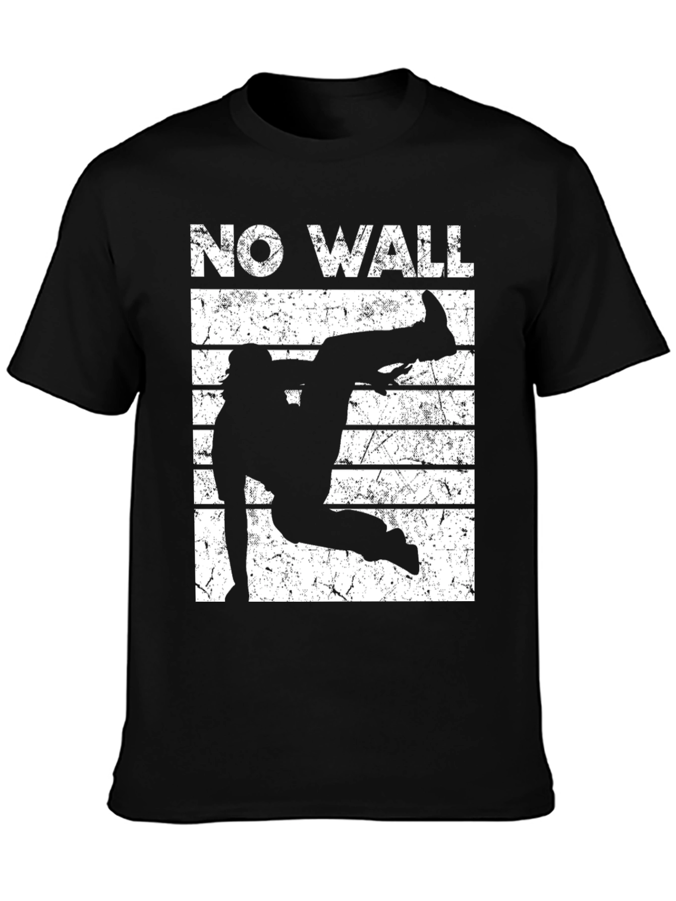 No Wall Graphic Tee - Black Cotton T-Shirt
