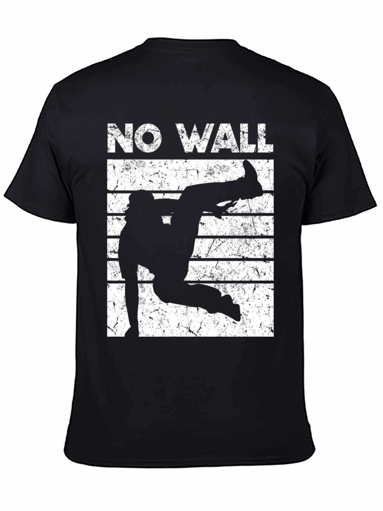 No Wall Graphic Tee - Black Cotton T-Shirt