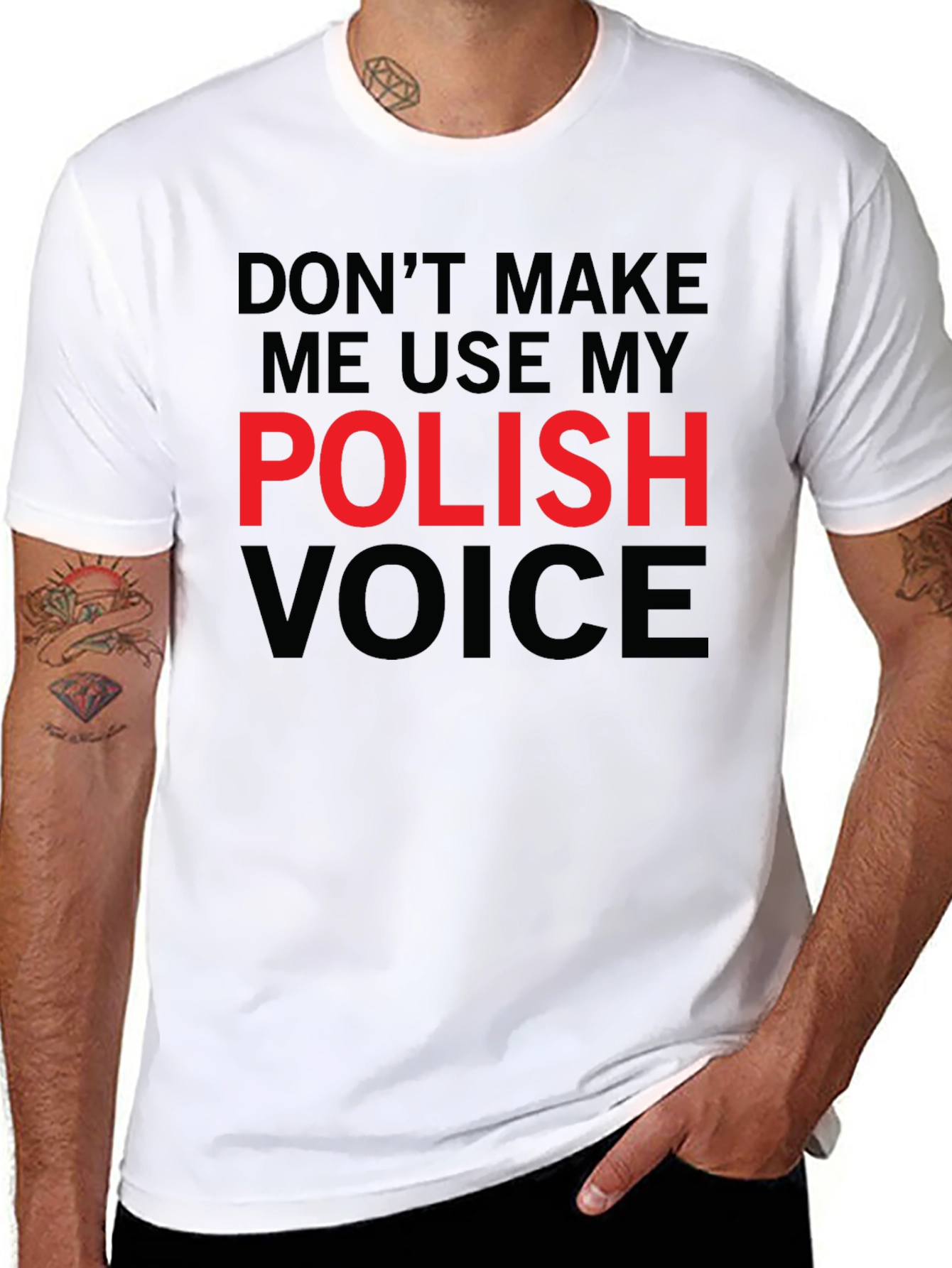 Polish Voice Graphic Tee - Funny Novelty T-Shirt