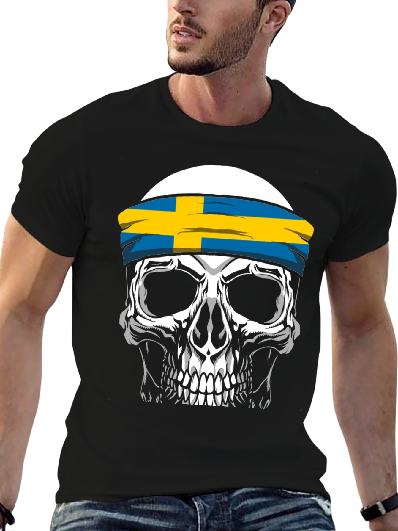 Skull Sweden Flag T-Shirt