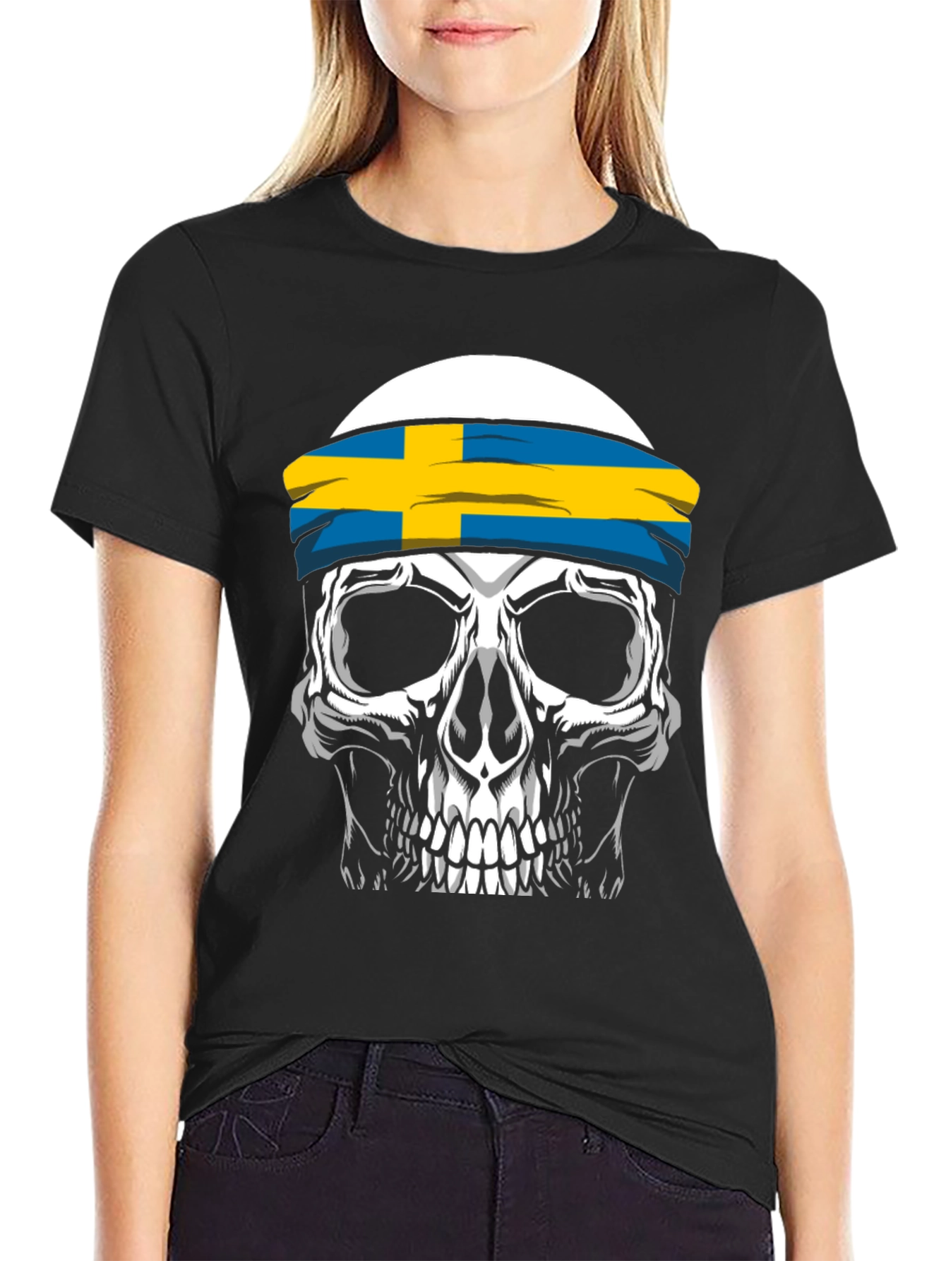 Skull Sweden Flag T-Shirt