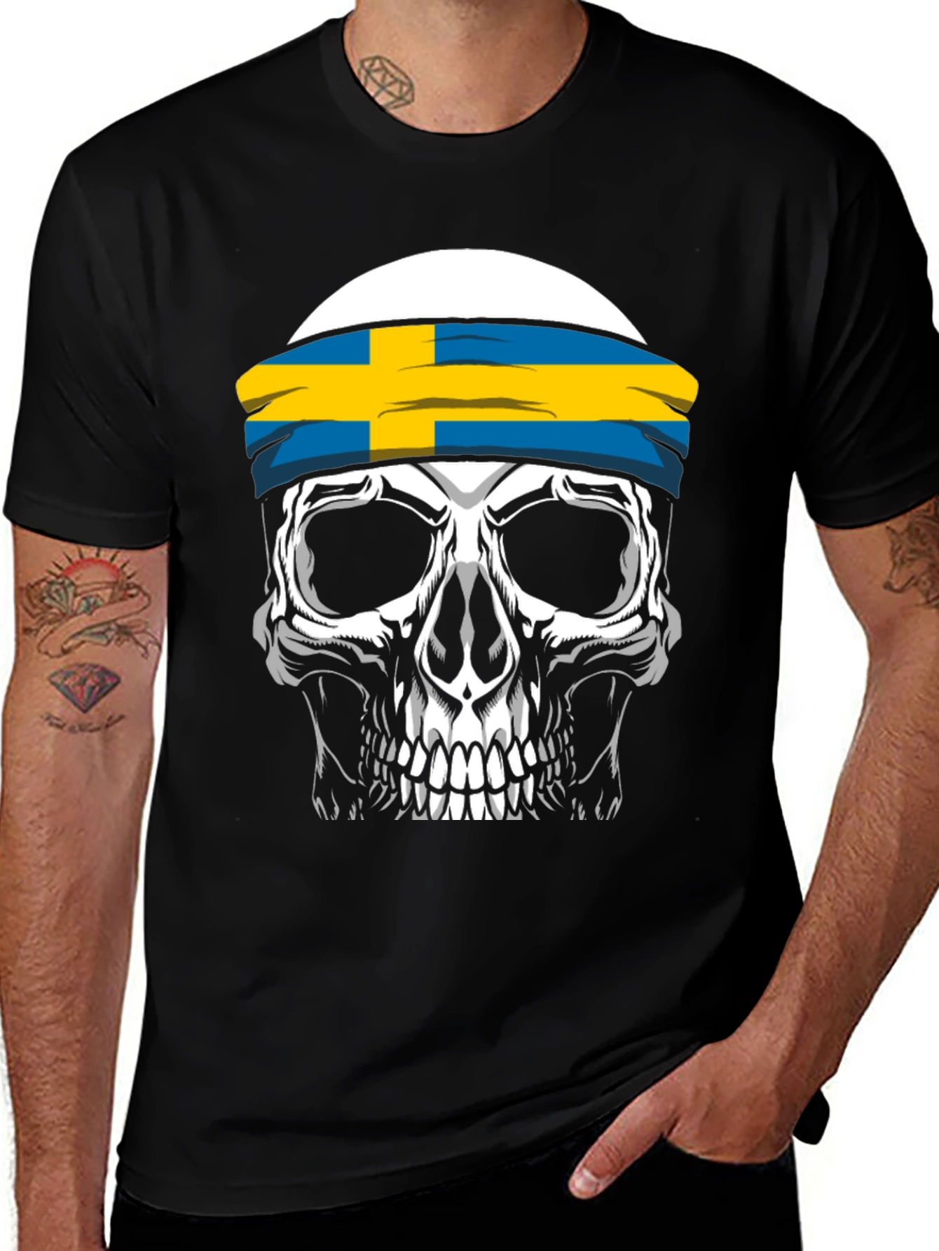 Skull Sweden Flag T-Shirt
