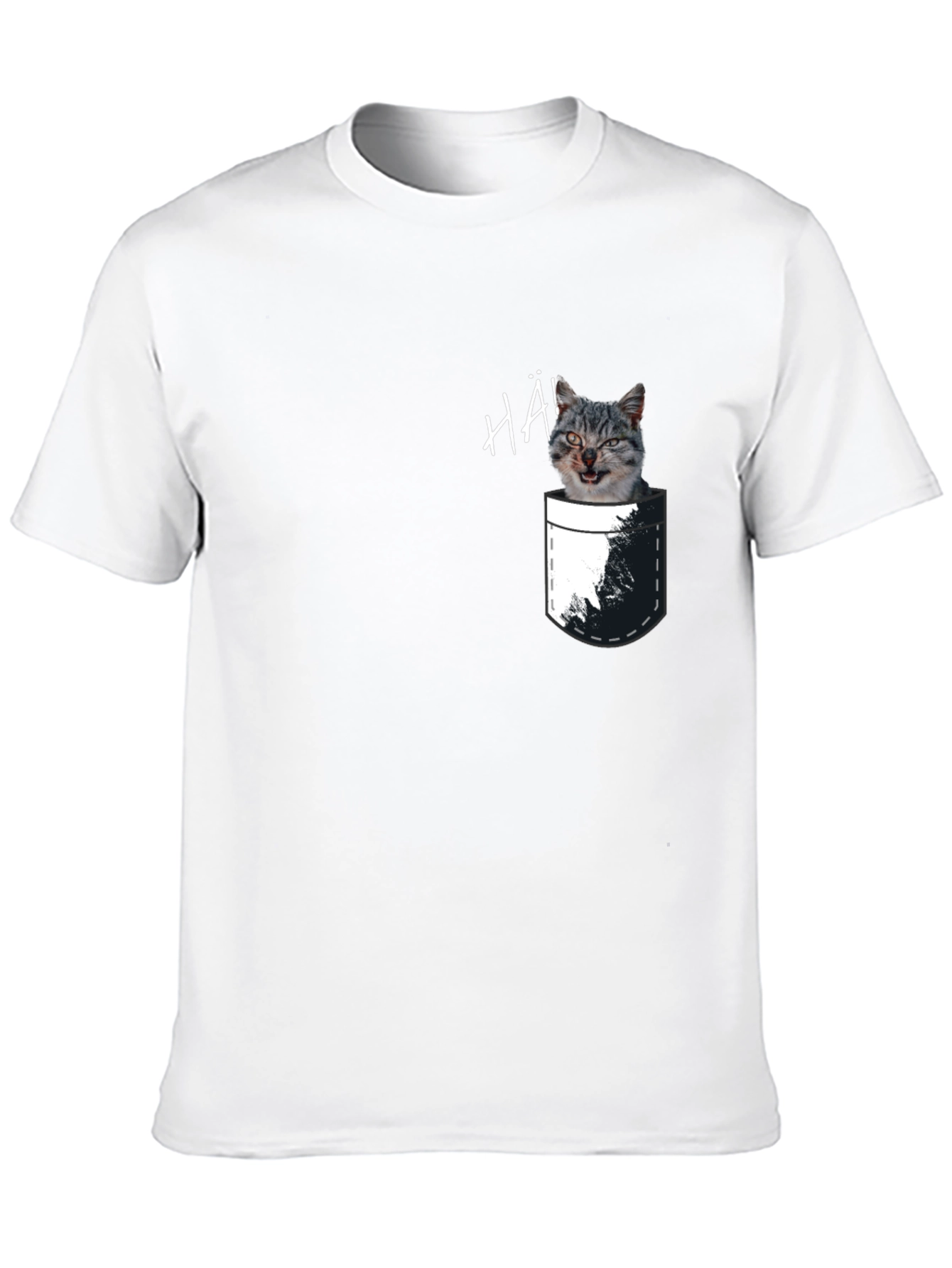 Cat Pocket T-Shirt - Funny Graphic Tee