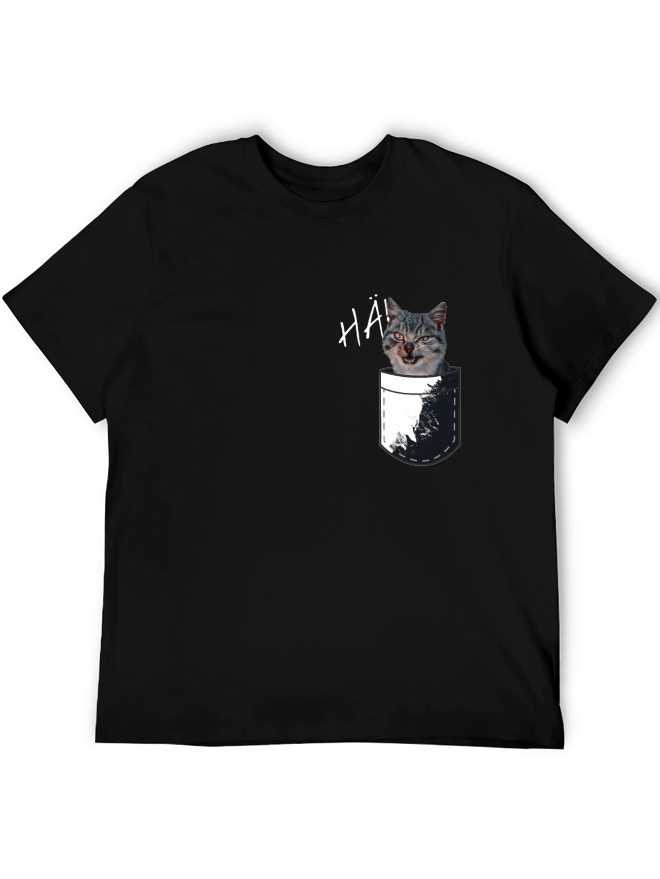Cat Pocket T-Shirt - Funny Graphic Tee