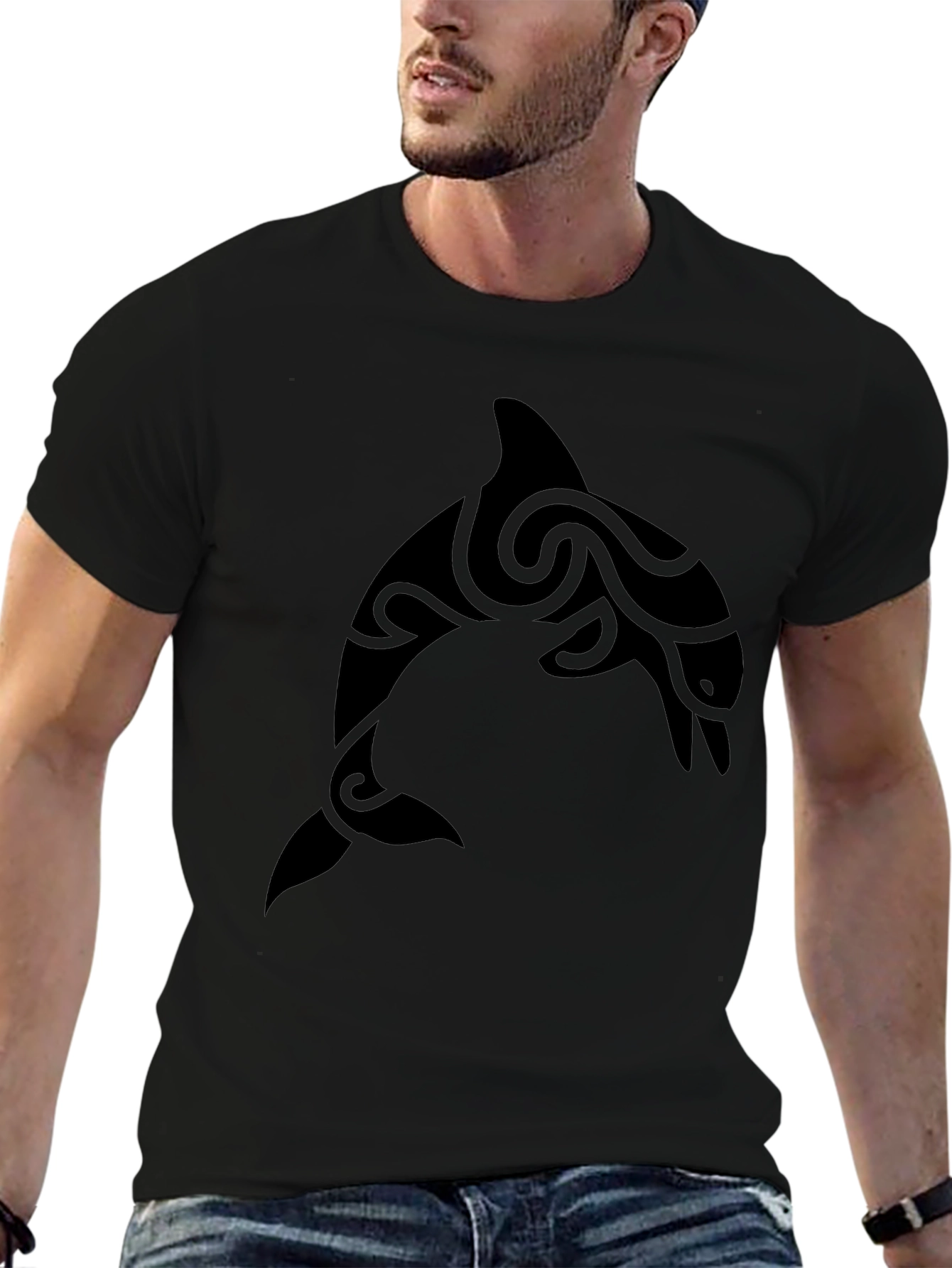 Tribal Dolphin Graphic T-Shirt