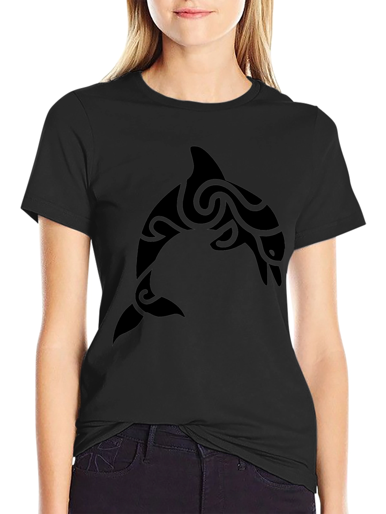 Tribal Dolphin Graphic T-Shirt