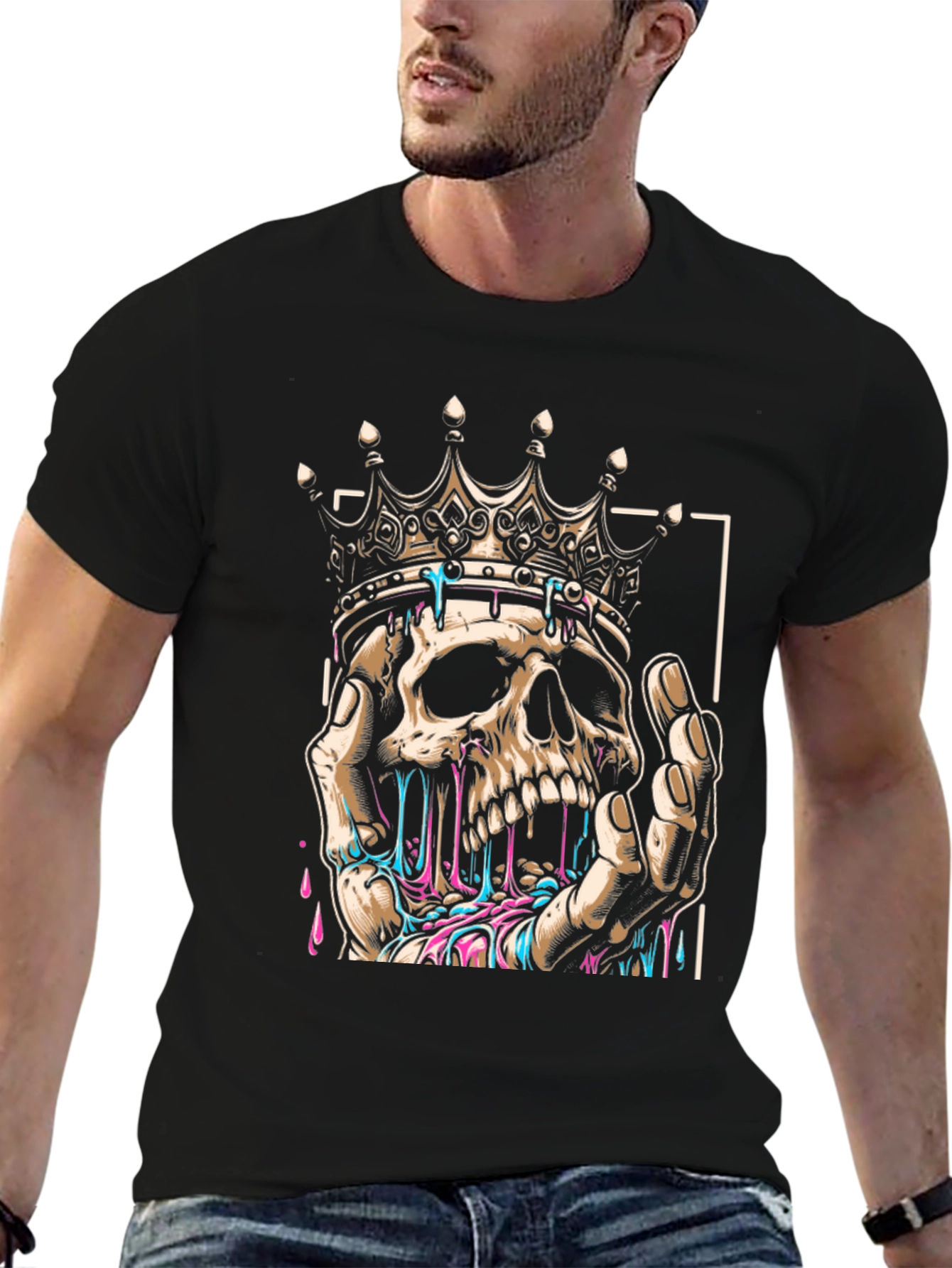 Skull King Graphic Tee - Dark Humor Streetwear