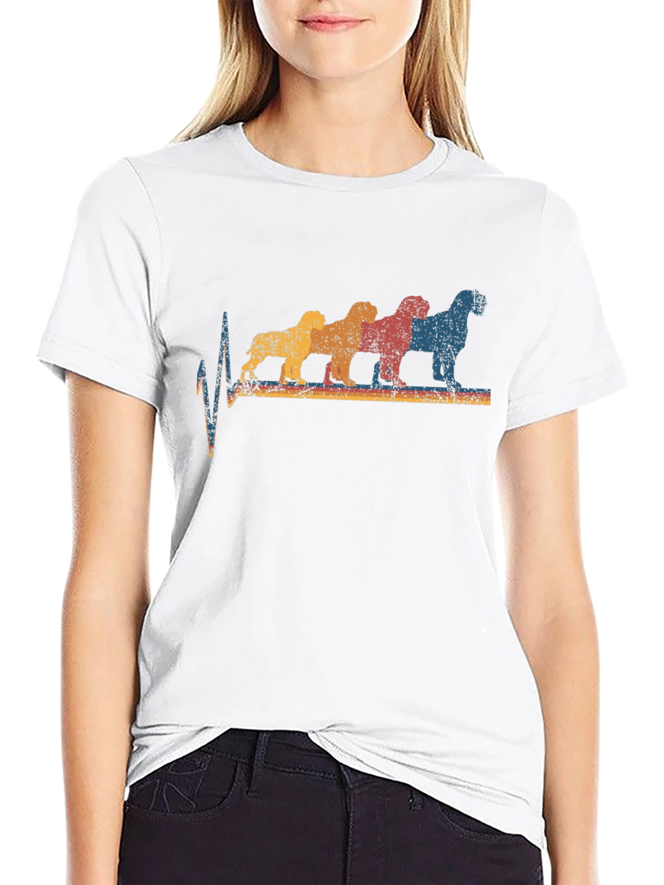 Retro Dog Breed Heartbeat Graphic Tee