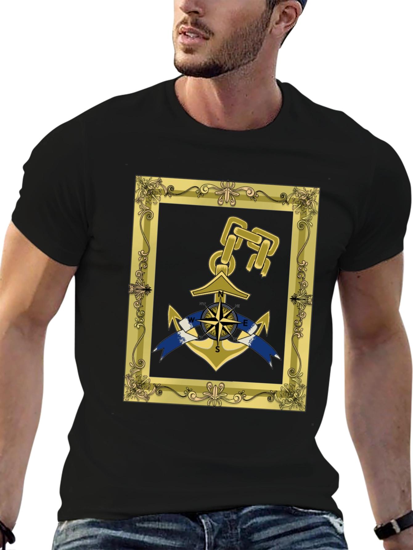 Nautical Anchor Framed Graphic Tee