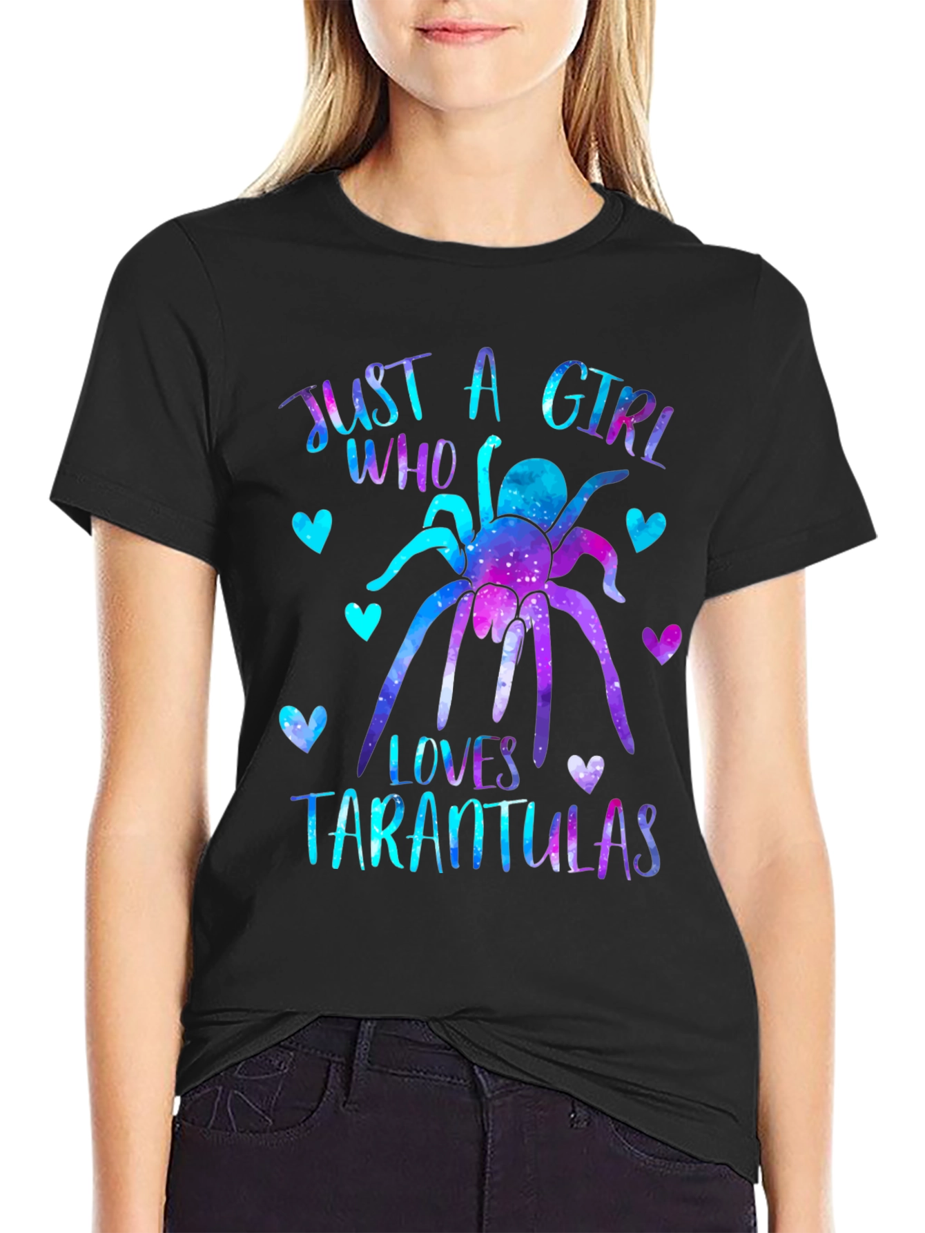 Girl Who Loves Tarantulas T-Shirt - Galaxy Design