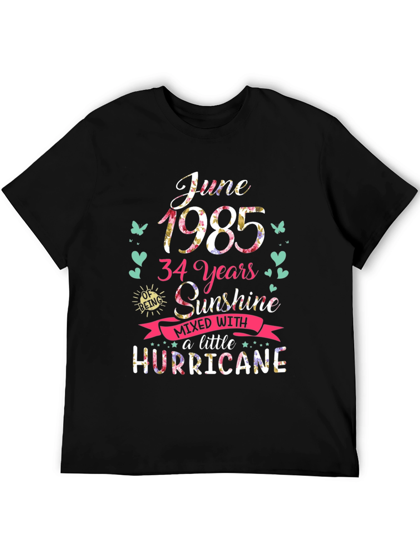June 1985 34 Years Sunshine Hurricane Graphic Tee