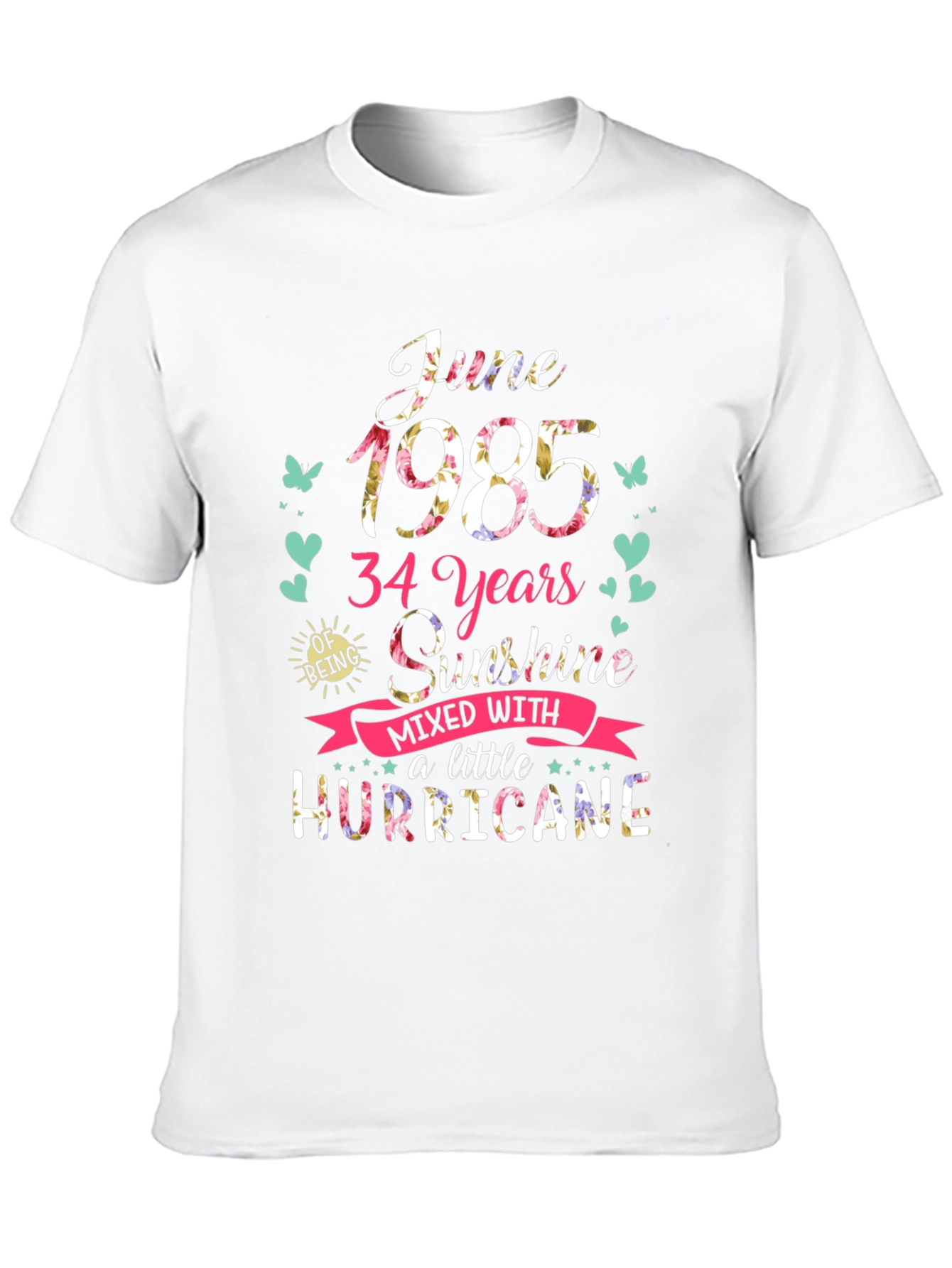 June 1985 34 Years Sunshine Hurricane Graphic Tee
