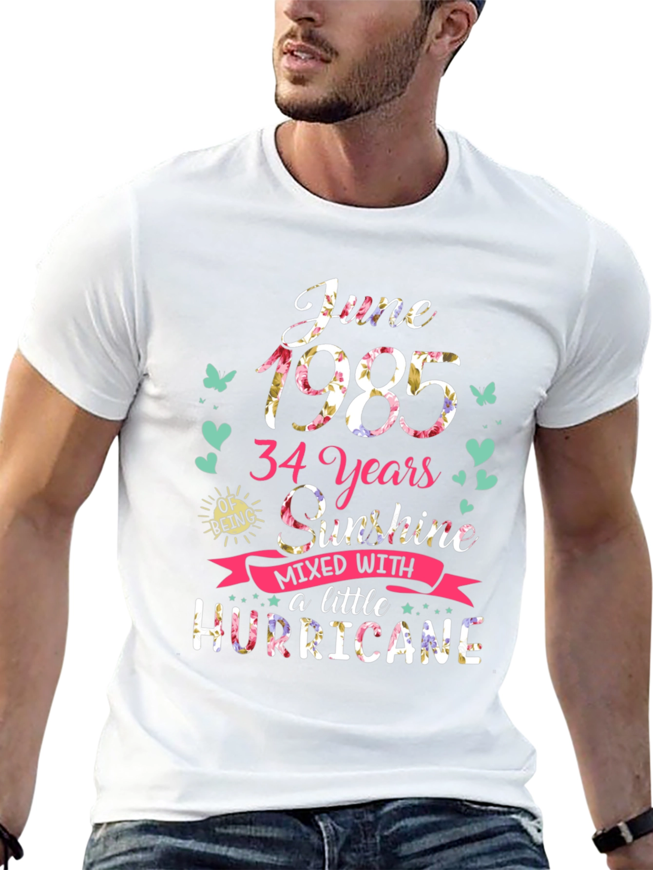 June 1985 34 Years Sunshine Hurricane Graphic Tee