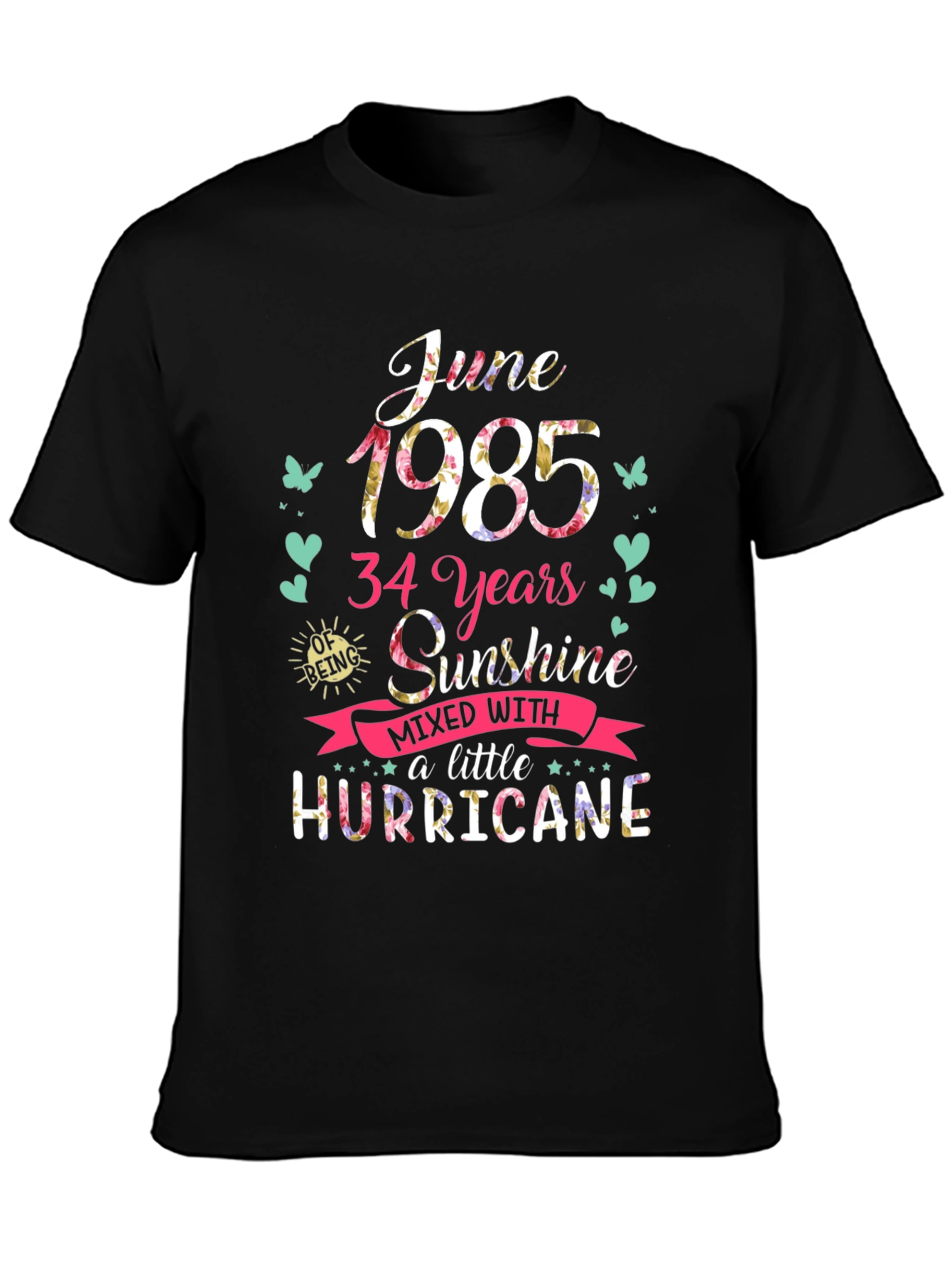 June 1985 34 Years Sunshine Hurricane Graphic Tee
