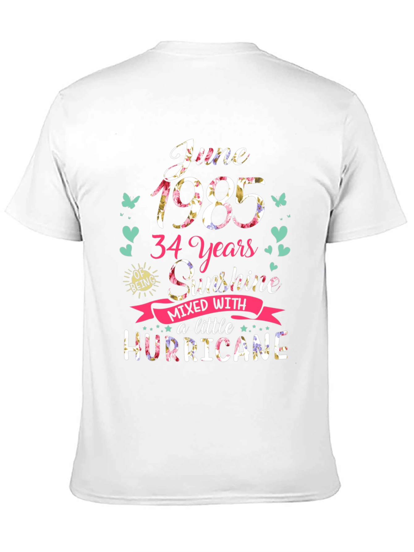 June 1985 34 Years Sunshine Hurricane Graphic Tee