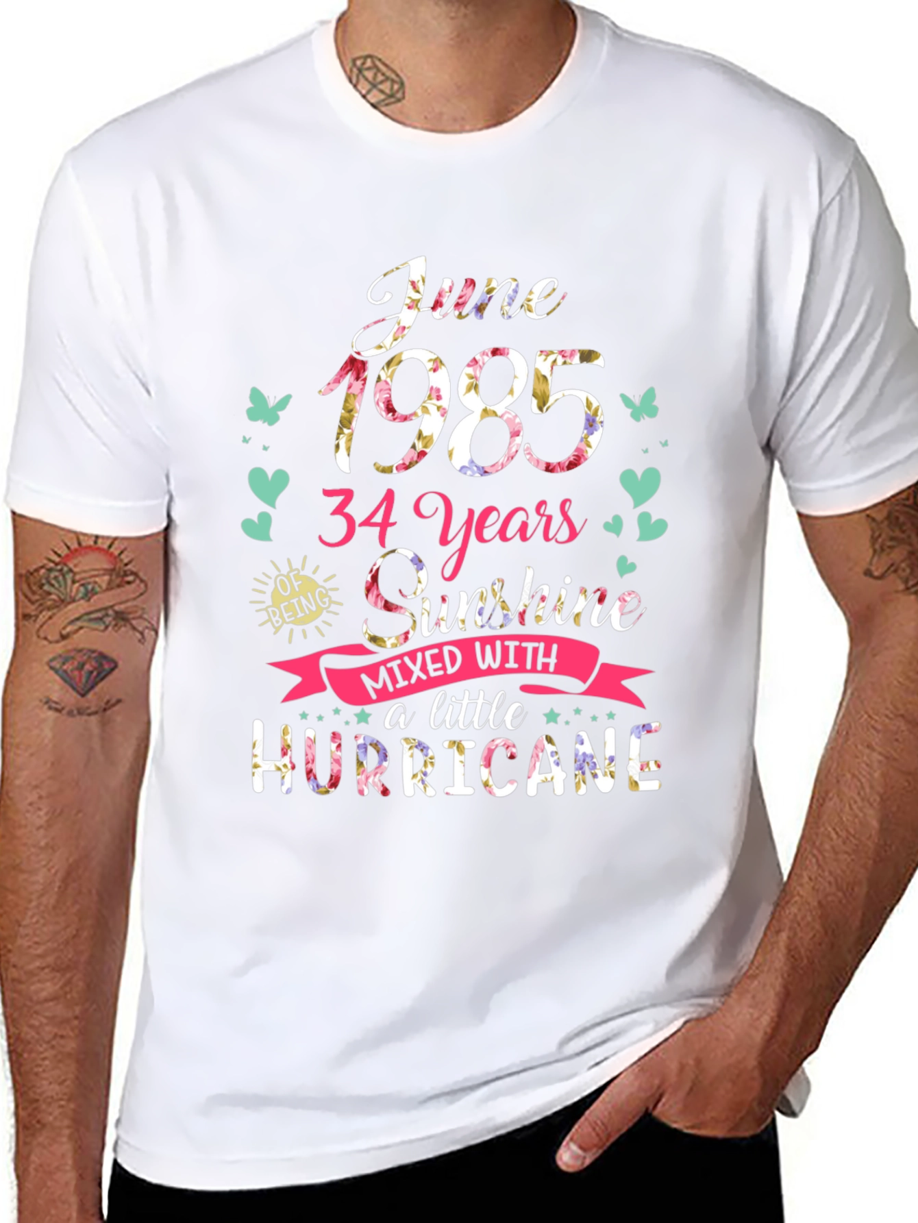 June 1985 34 Years Sunshine Hurricane Graphic Tee