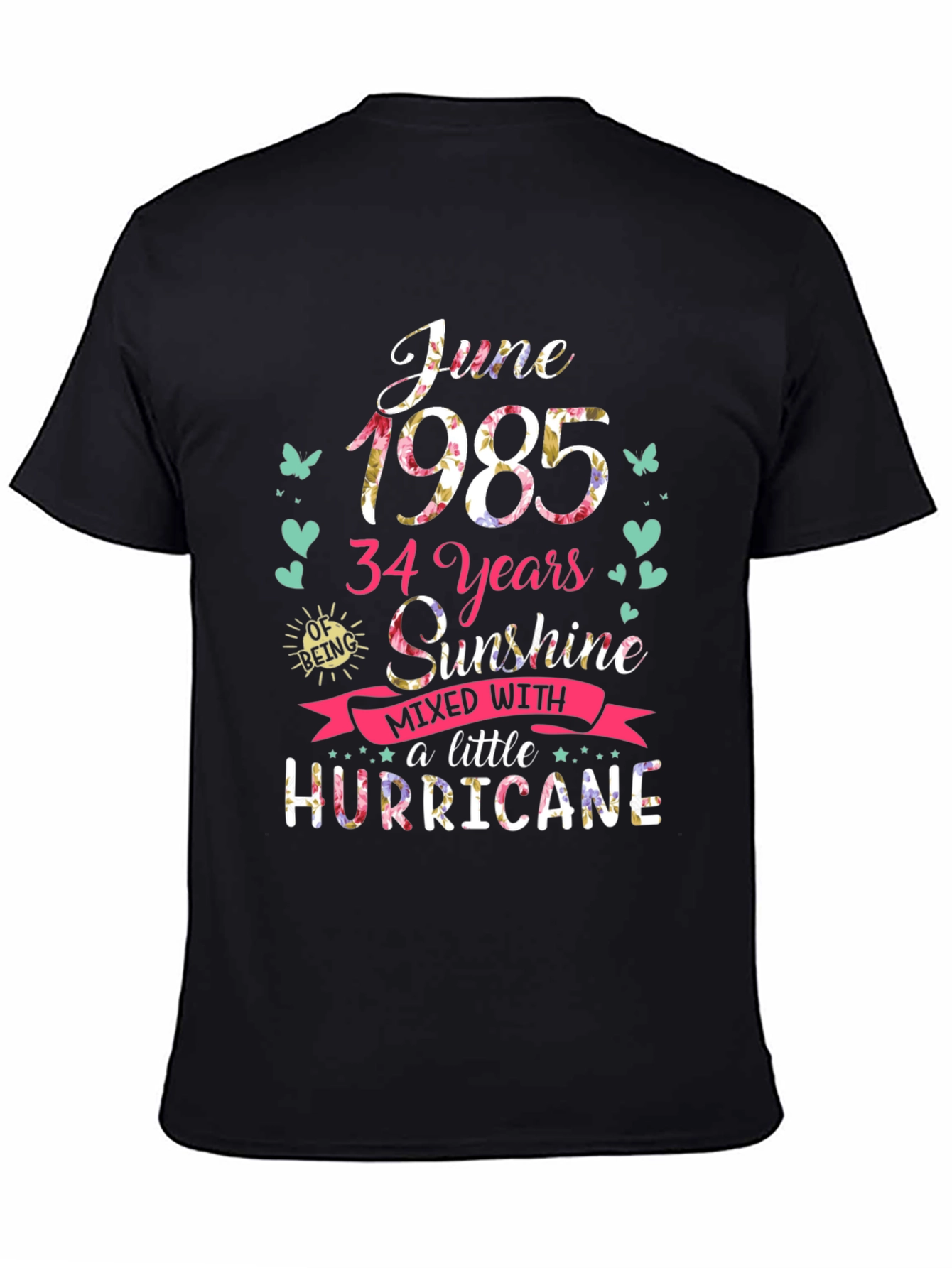 June 1985 34 Years Sunshine Hurricane Graphic Tee