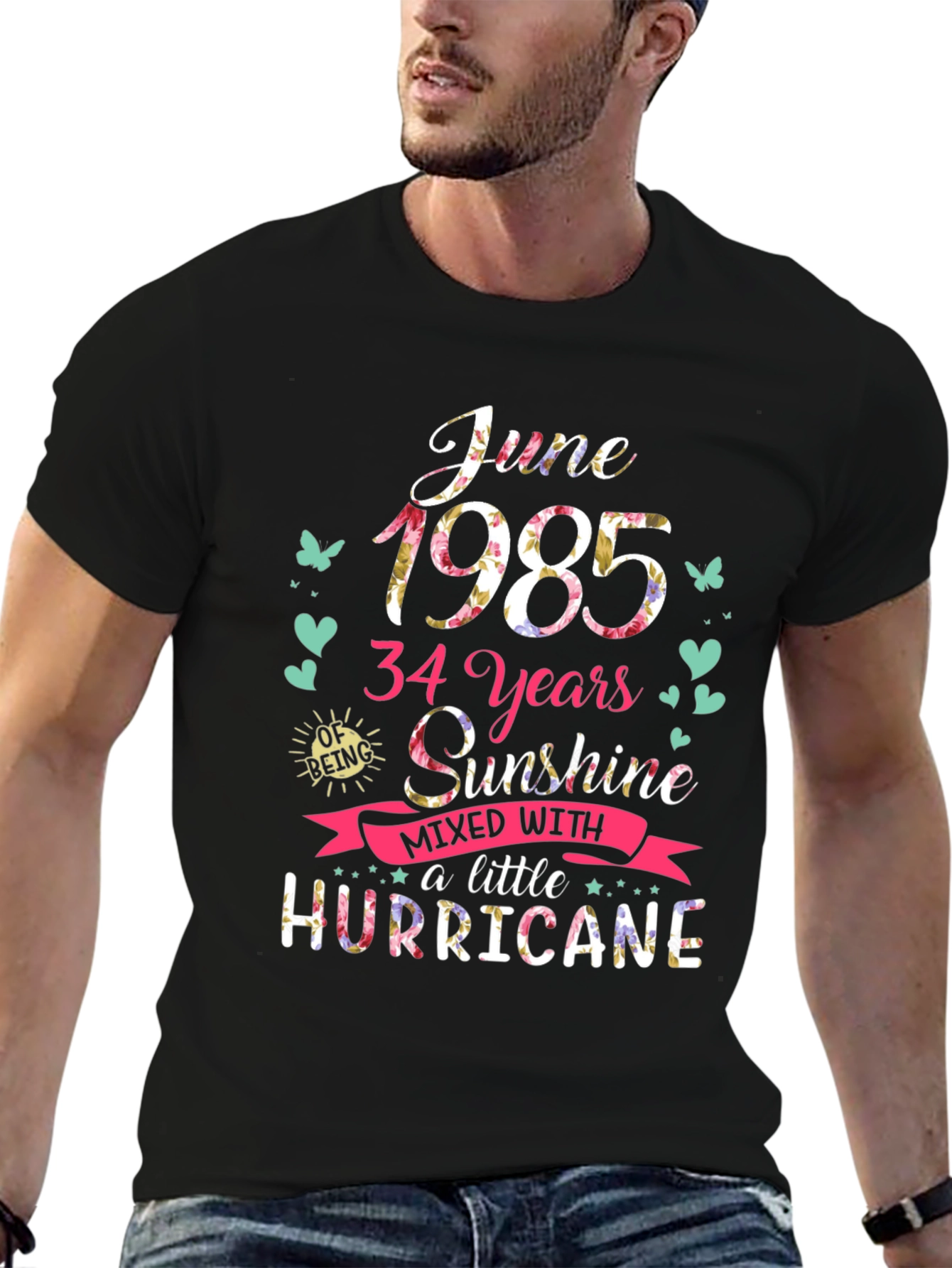 June 1985 34 Years Sunshine Hurricane Graphic Tee