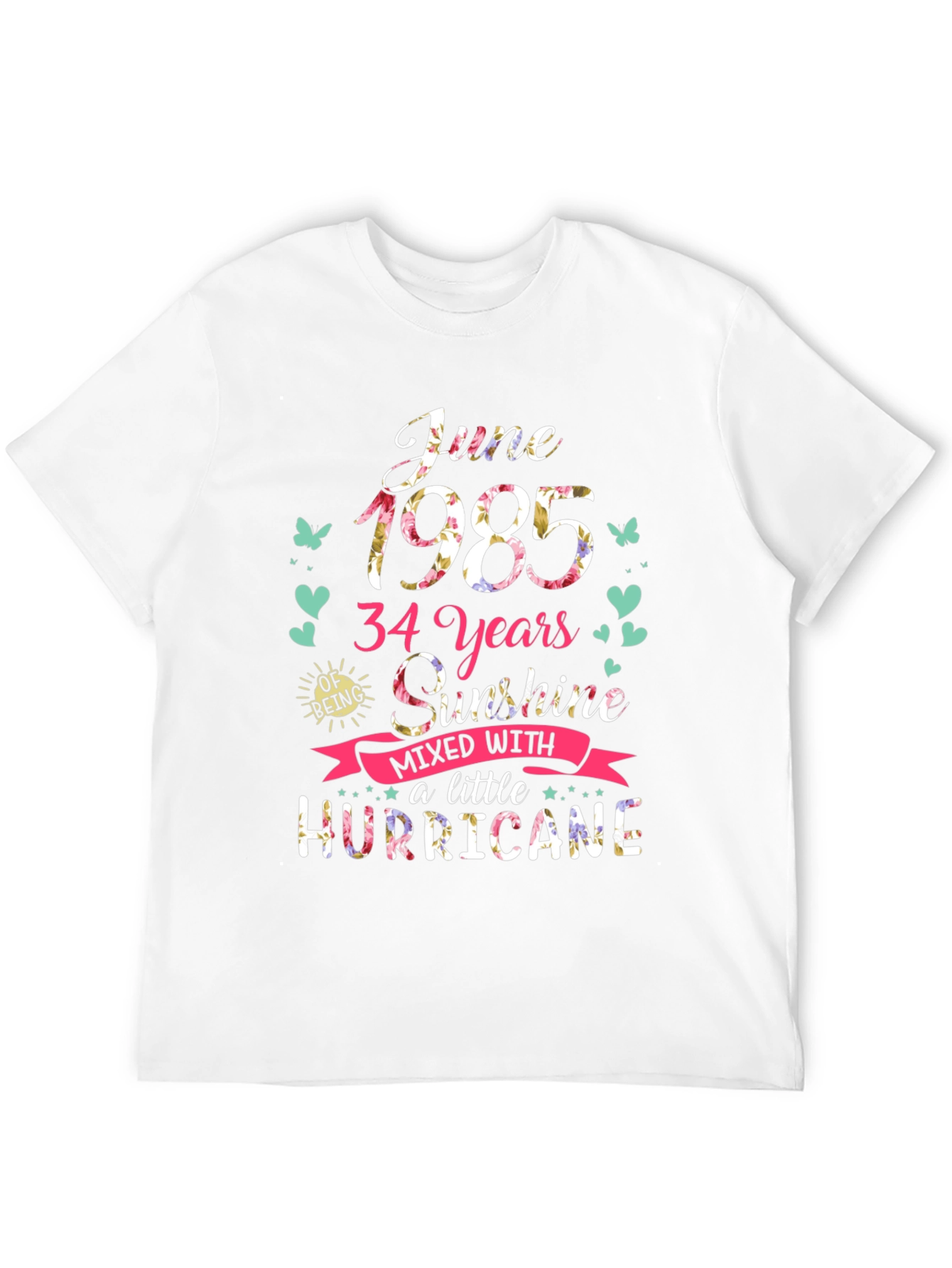 June 1985 34 Years Sunshine Hurricane Graphic Tee